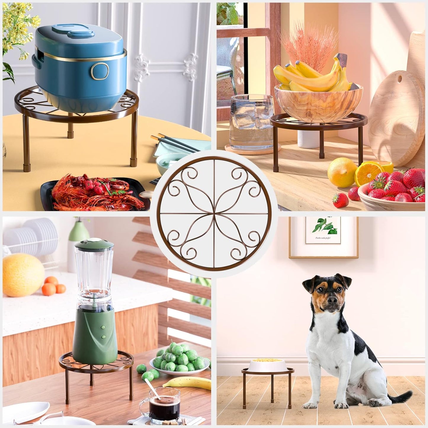 5-Pack Decent Metal Plant Stands, Heavy Duty Flower Pot Stands for Mul