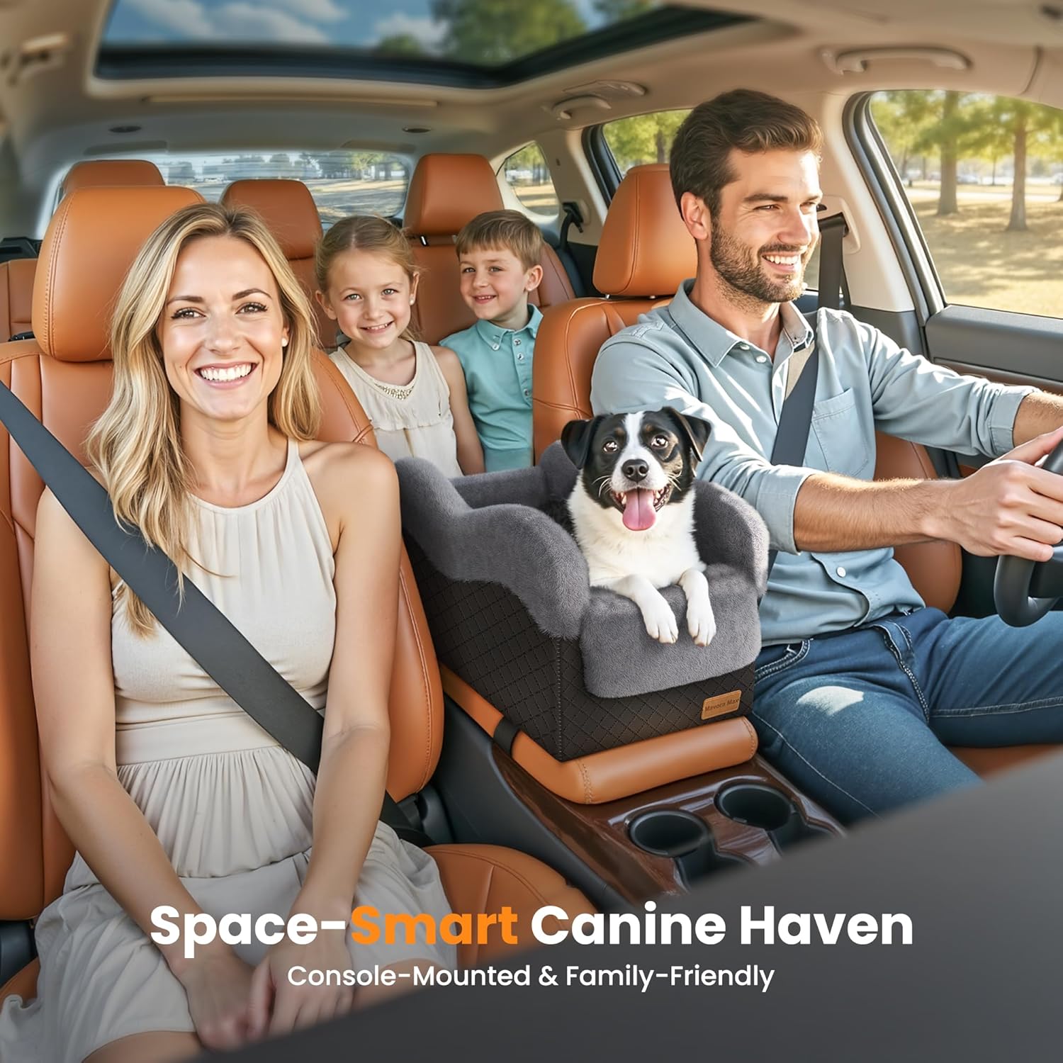 Portable Small Dog Seat for Car, Luxury Center Console Dog Car Seat Bo