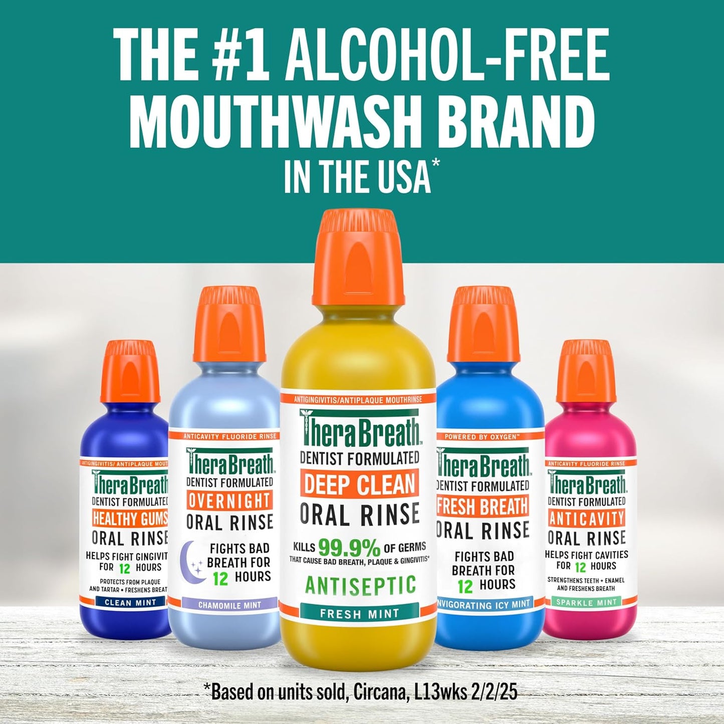 TheraBreath Deep Clean Mouthwash, Antiseptic Benefits, Fresh Mint Flav
