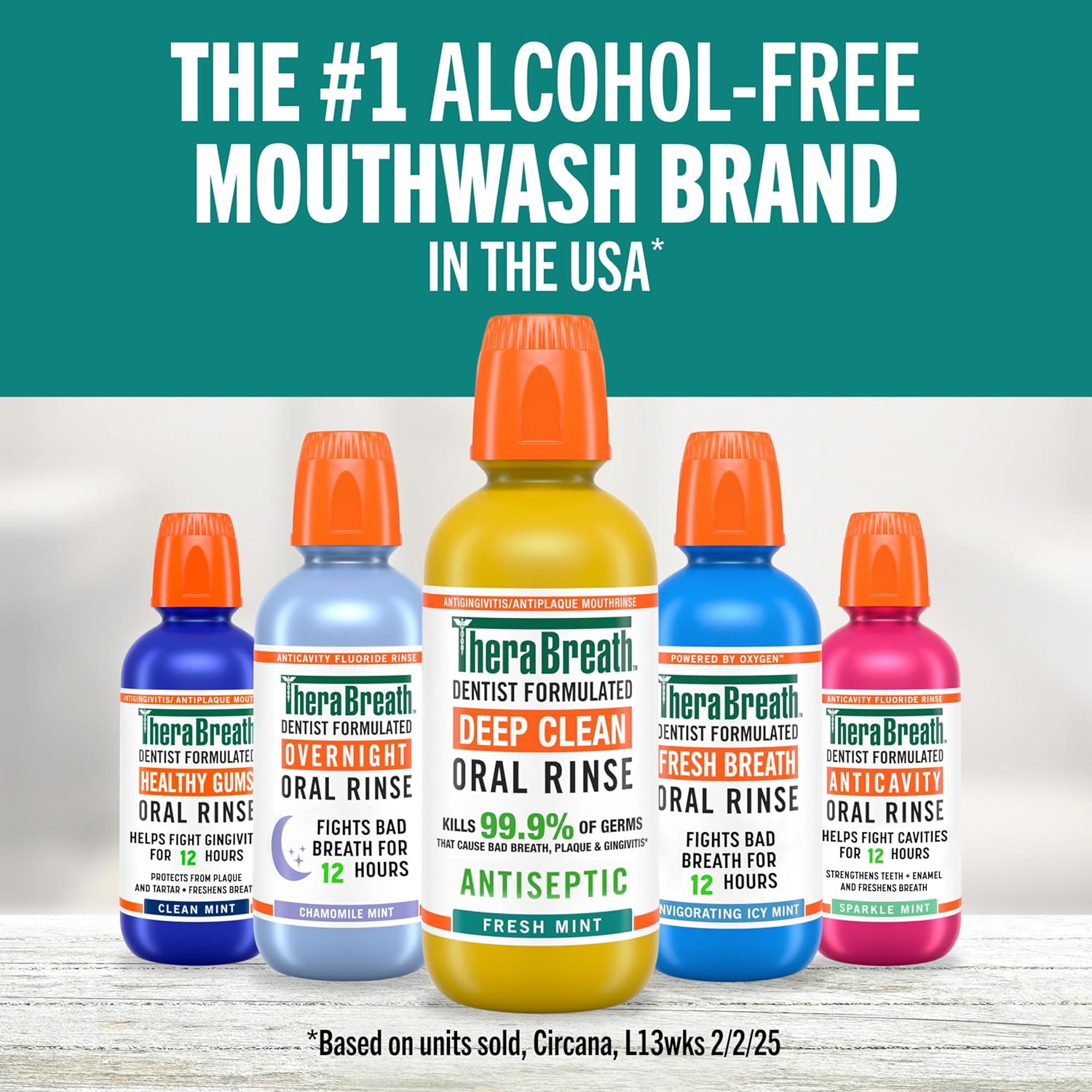TheraBreath Deep Clean Mouthwash, Antiseptic Benefits, Fresh Mint Flav