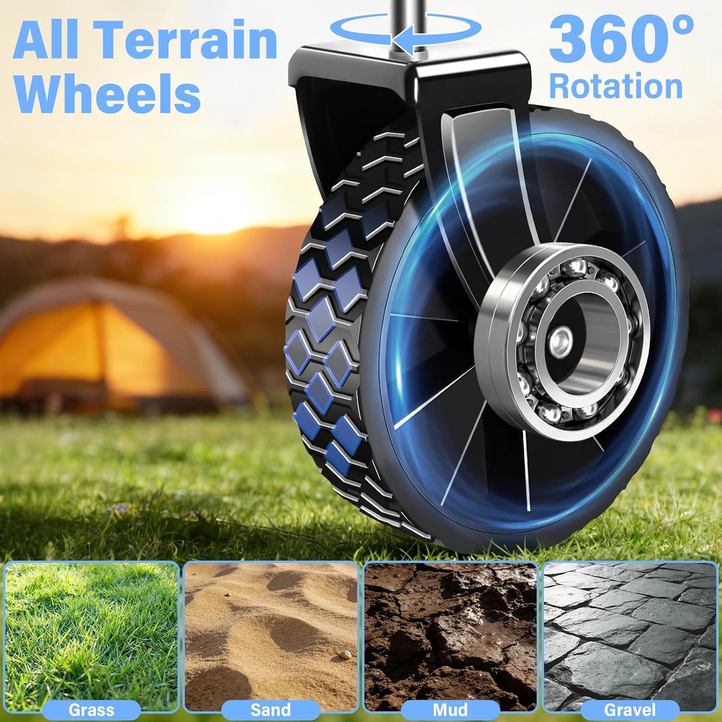 Collapsible Wagon Cart with Wheels，Lightweight Portable Folding Utilit