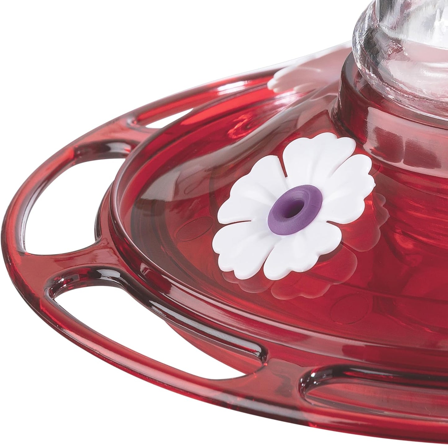 More Birds Garnet Hummingbird Feeder, Glass Bottle, 7 Feeding Ports, 20-Ounce Nectar Capacity, Beige, Model Number: 36IN