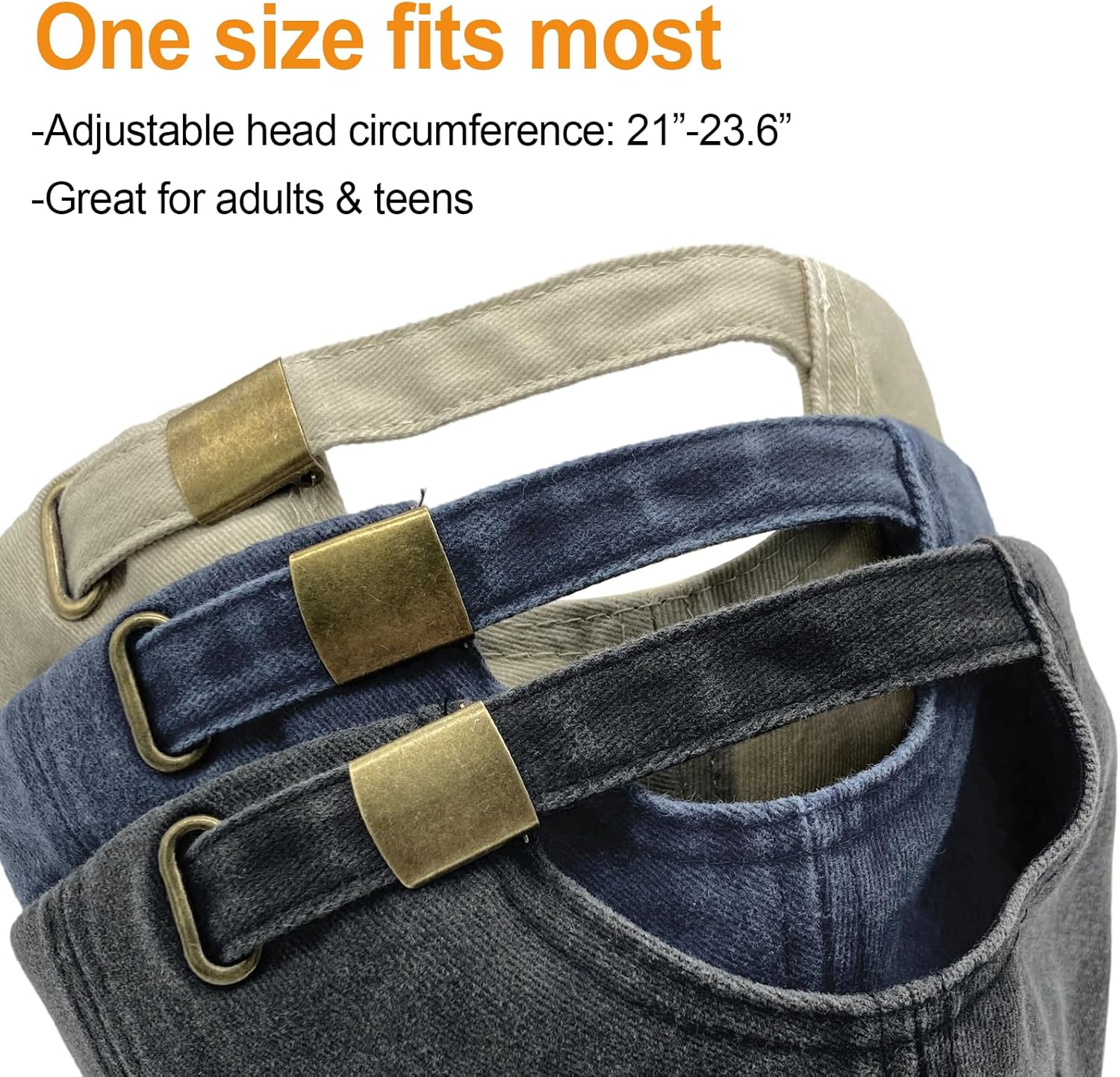 3 Packs Washed Plain Baseball Cap, Retro Adjustable Unstructured Cotto