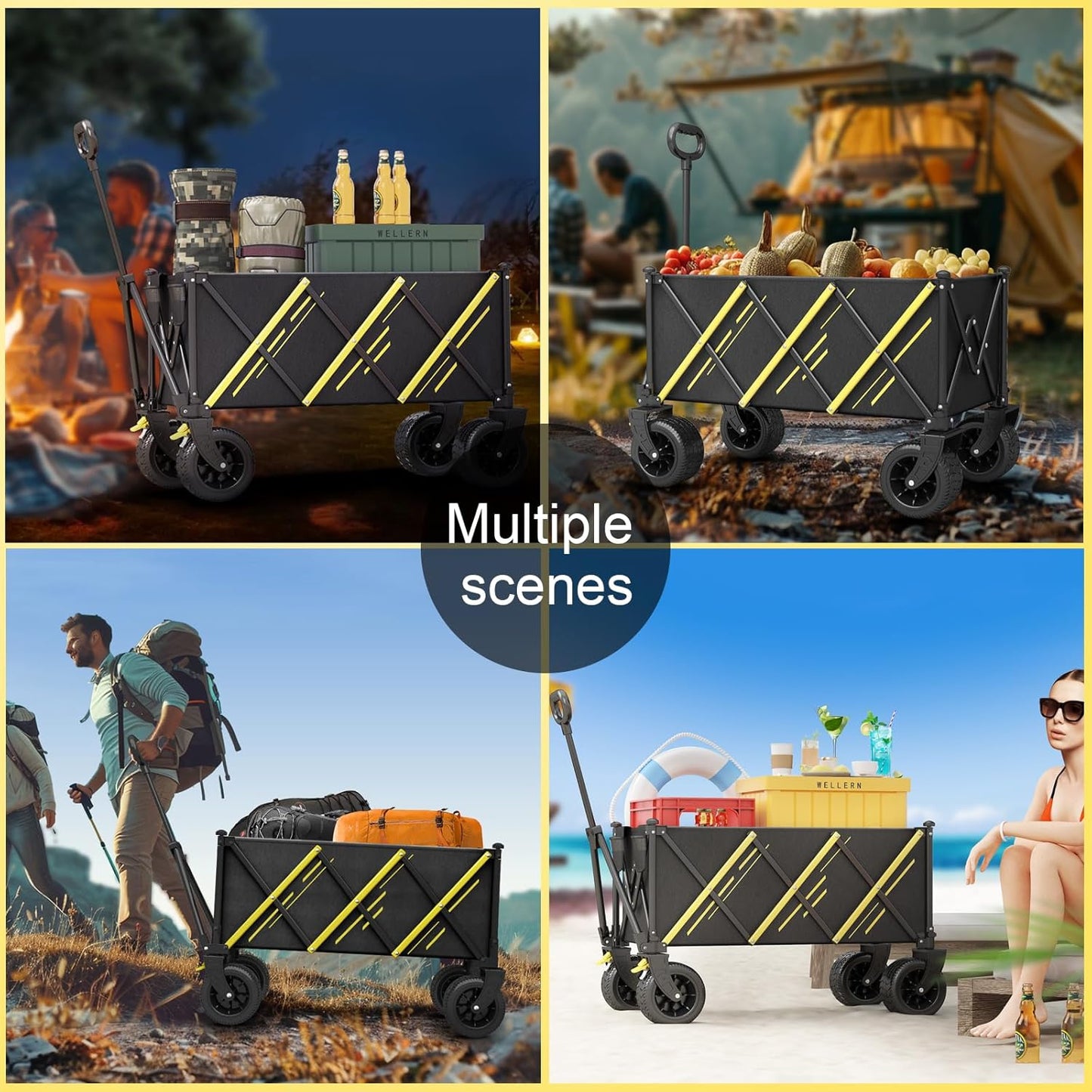 Wagon cart Foldable,Portable cart,Pets carts,with Large All-Terrain Be