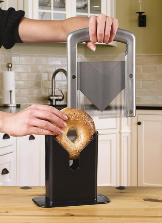 Hoan The Original Bagel Guillotine Universal Slicer, Silver, 9.25-Inch
