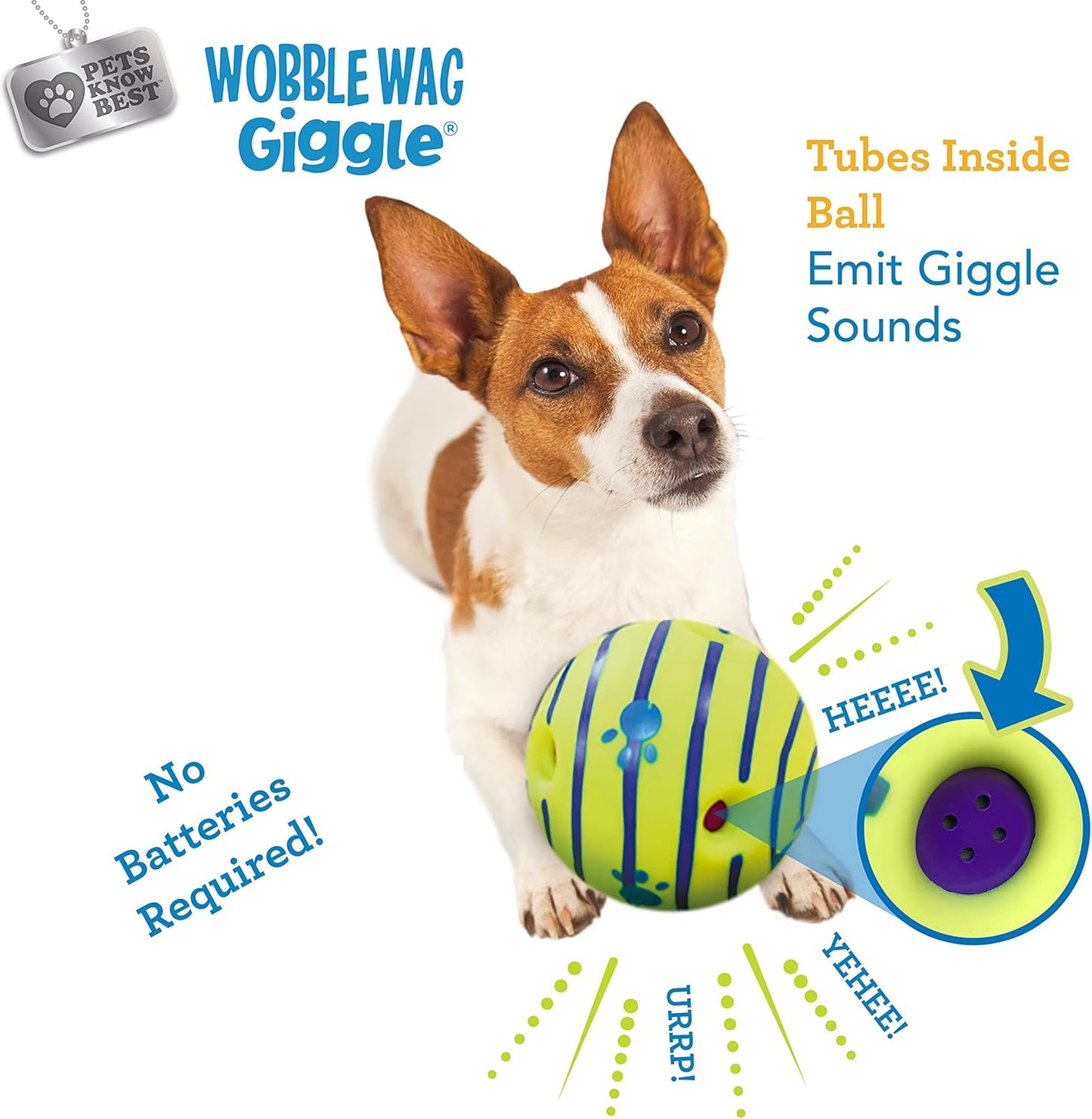 Wobble Wag Giggle Ball | Rolling Enrichment Toy for Fun Playtime, Inte