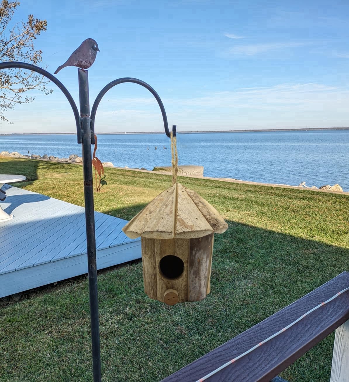 Wooden Birdhouses for Outside, Hanging Birdhouse, Cardinal Bird House Nesting Box, Natural Wood Bluebird Houses for Outdoors Finch Bluebird Cardinals, Garden Decoration