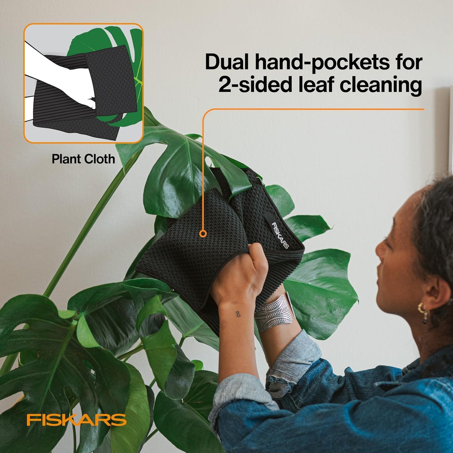 Fiskars Sunkiss Plant Care Cloth, Microfiber Dusting and Cleaning for 