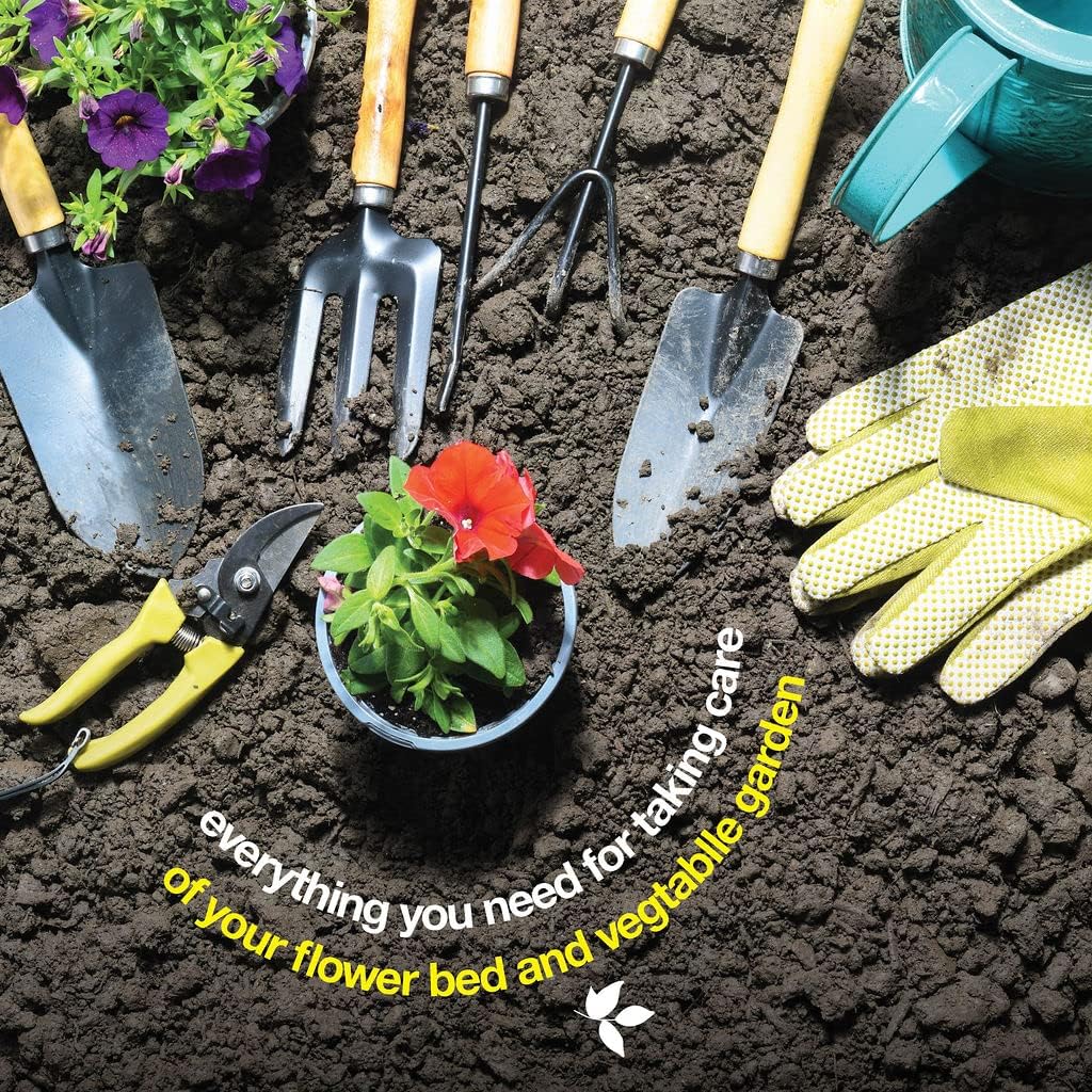 Gardening Tools Set of 10 - Complete Heavy Duty Garden Tools Set with 