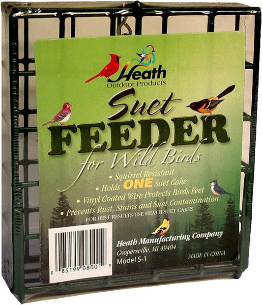 Heath Outdoor Products S-1-8 Single Hanging Suet Feeder , Green