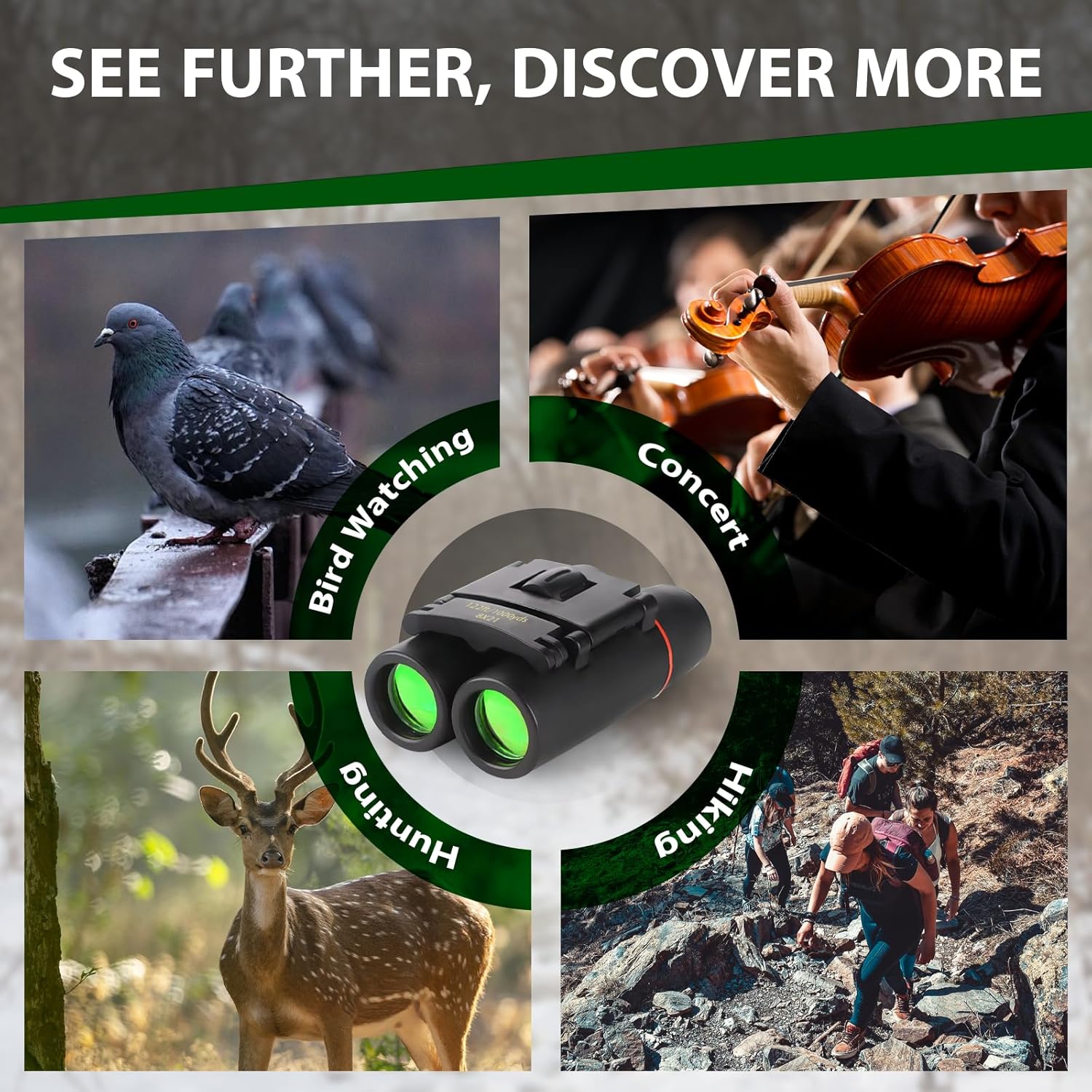 Binoculars for Adults and Kids, High Powered Portable & Compact Binocu