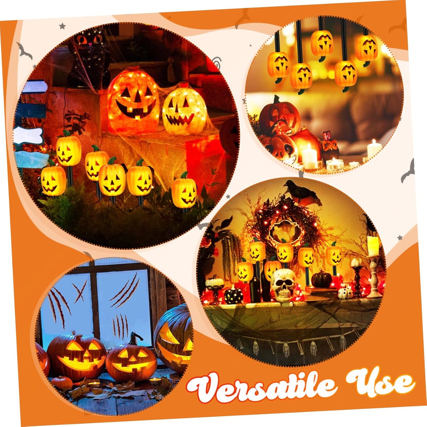 Milisten 1Set Halloween Pumpkin Solar Lights of Warm Solar Garden Lights for Outdoor Decorations Compact for Halloween Battery Powered Durable