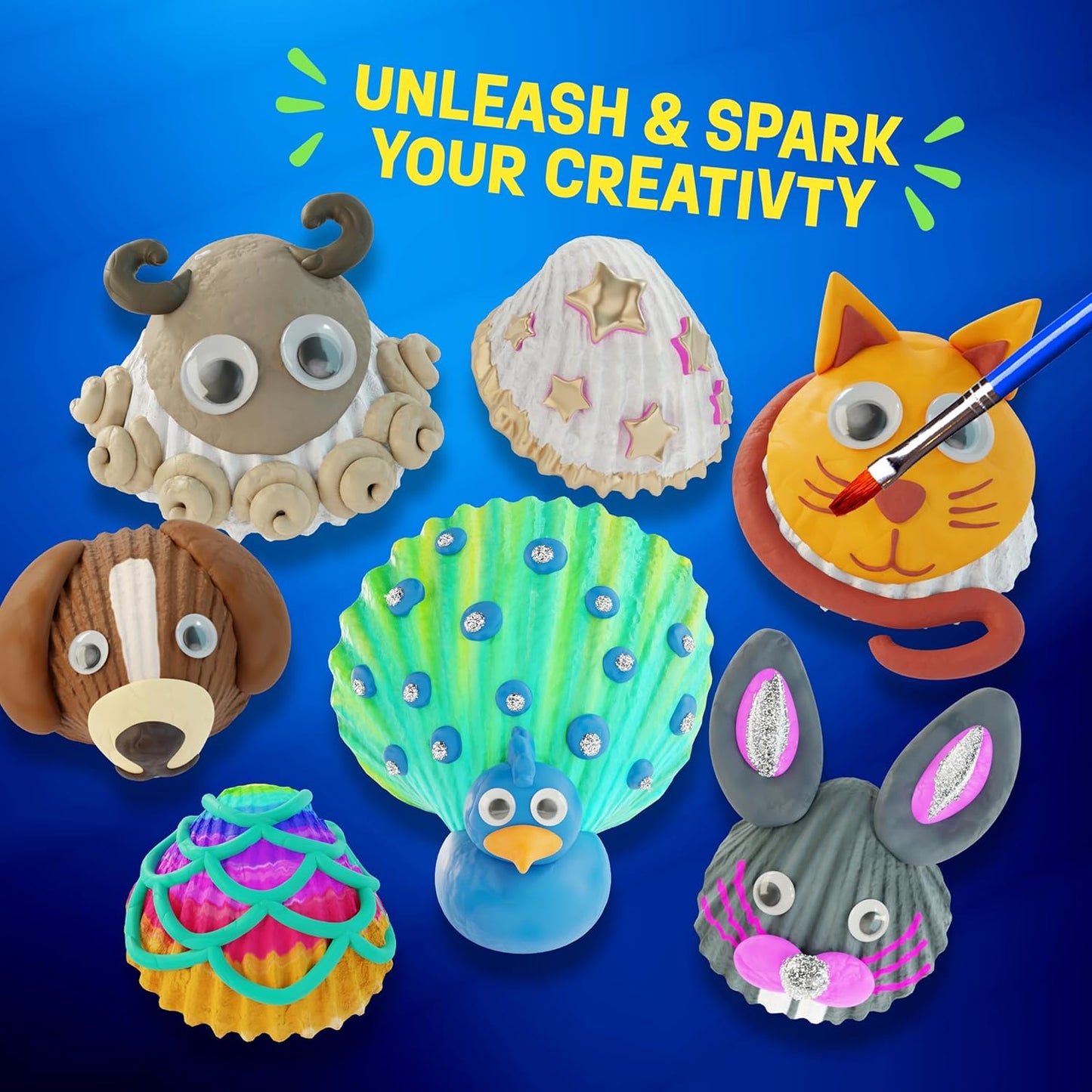 Dan&Darci Kids Sea Shell Painting Kit - Arts & Crafts Easter Gifts for