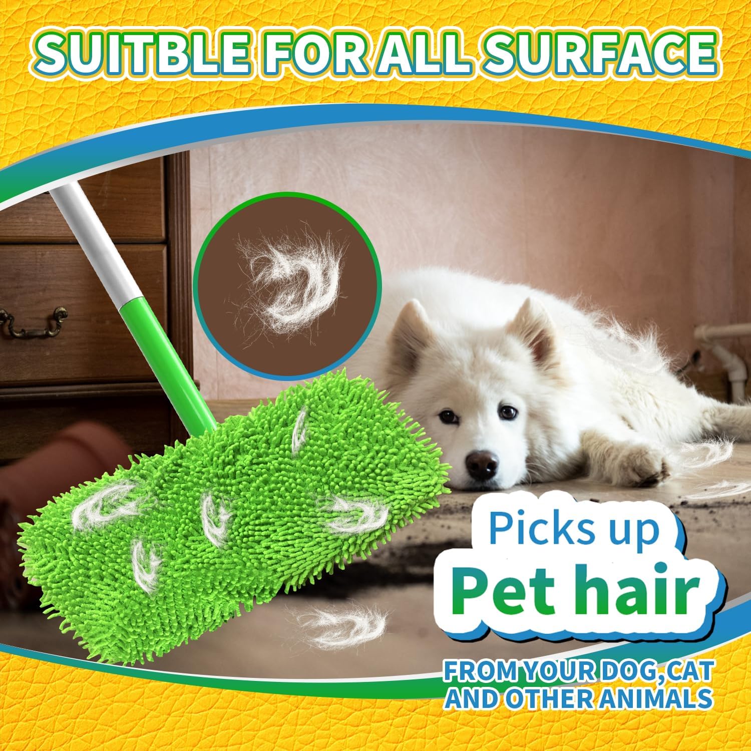 6Pcs Reusable Microfiber Mop Pads Compatible with Swiffer Sweeper, Wet