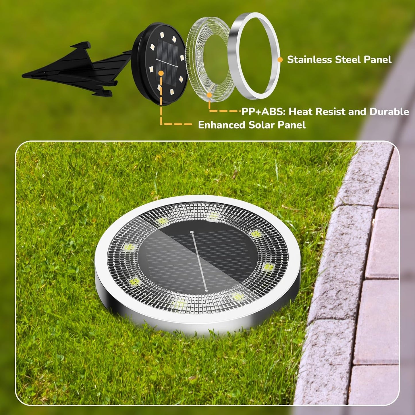 INCX Solar Ground Lights,16 Pack Solar Lights Outdoor Waterproof, Sola