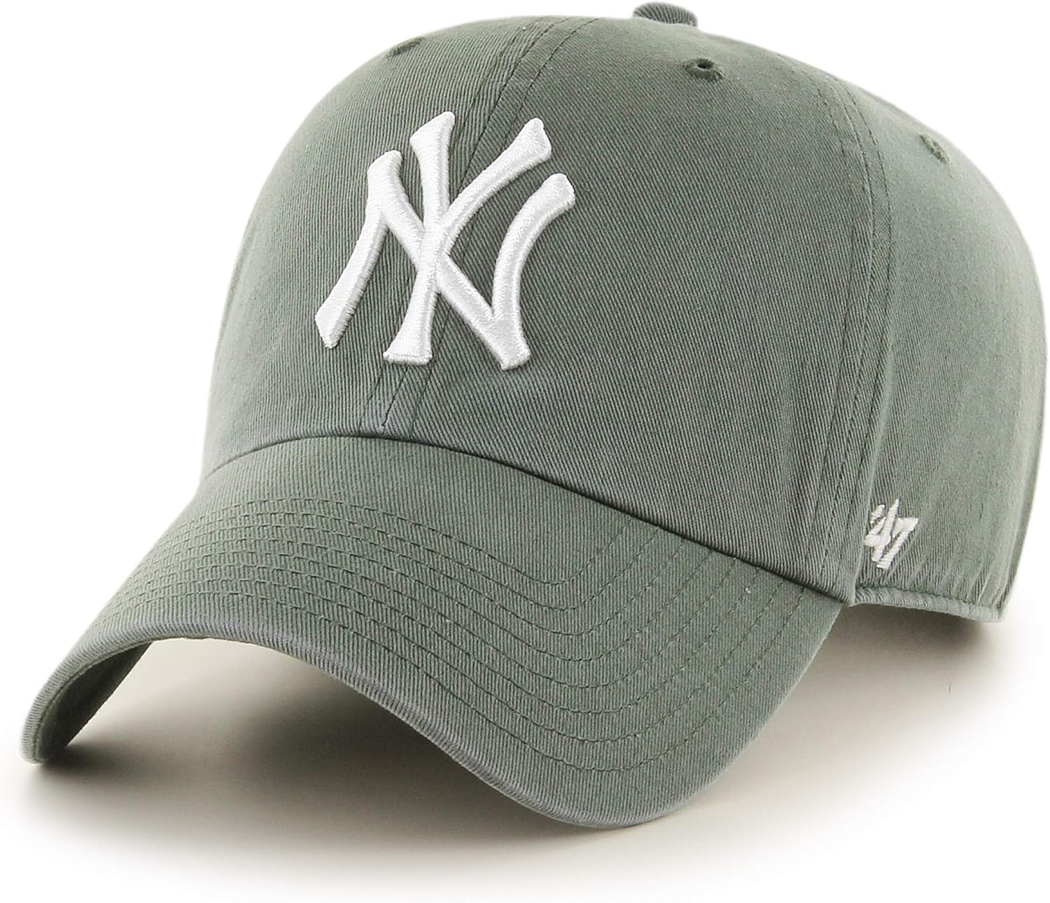 47 Brand MLB Moss Green Primary Logo Clean Up Adjustable Strap Basebal