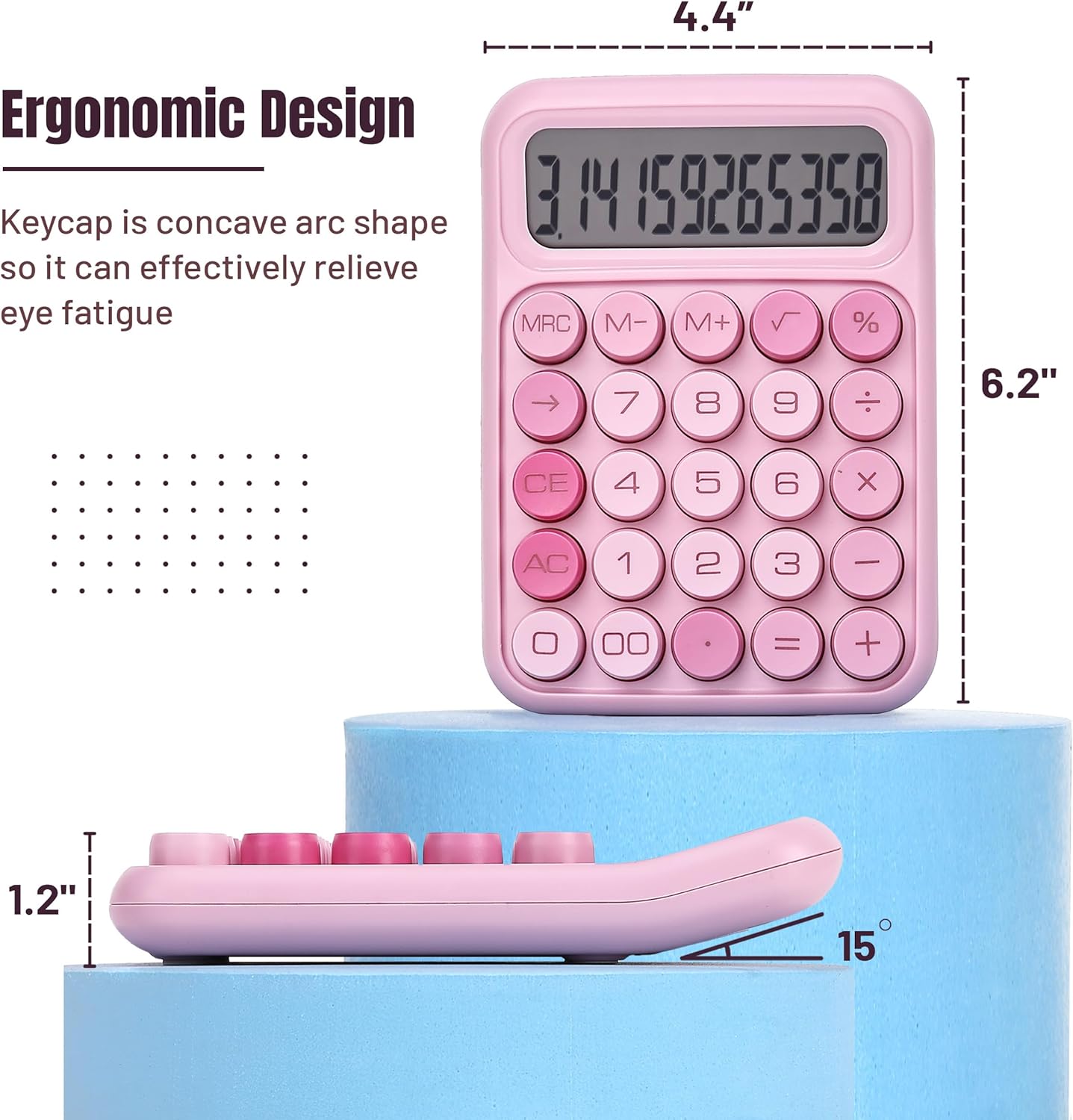Mr. Pen- Mechanical Switch Calculator - 12 Digit Large LCD Display, Pi