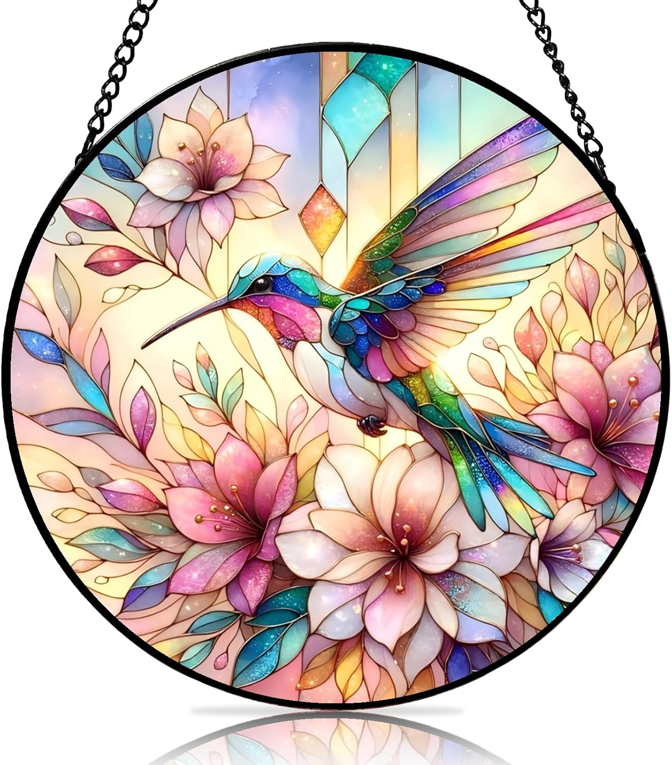 Stained Glass Window Hanging Hummingbird Sun Catchers Indoor Window Vi