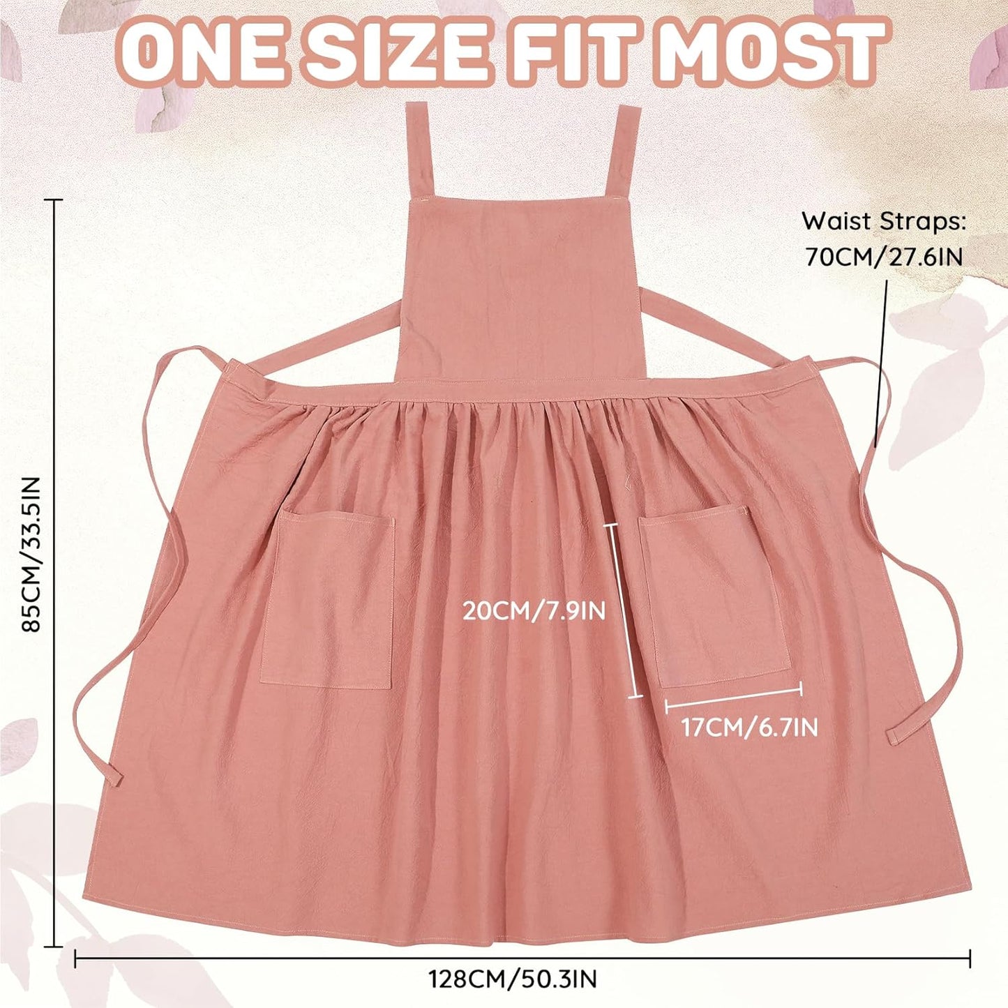 Pinafore Dress Apron for Women Girls Vintage Ruffle Cotton Chef Apron 