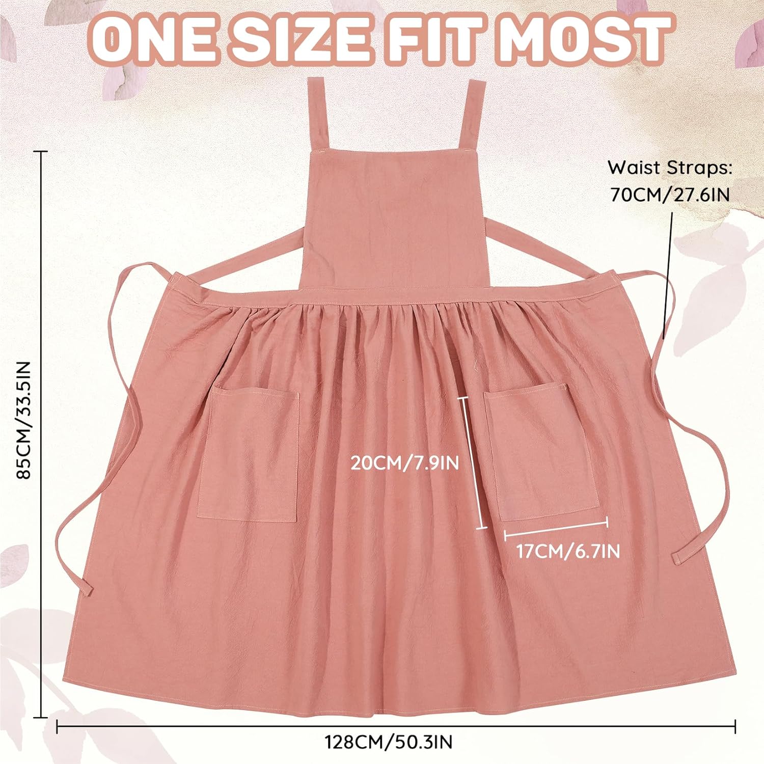 Pinafore Dress Apron for Women Girls Vintage Ruffle Cotton Chef Apron 