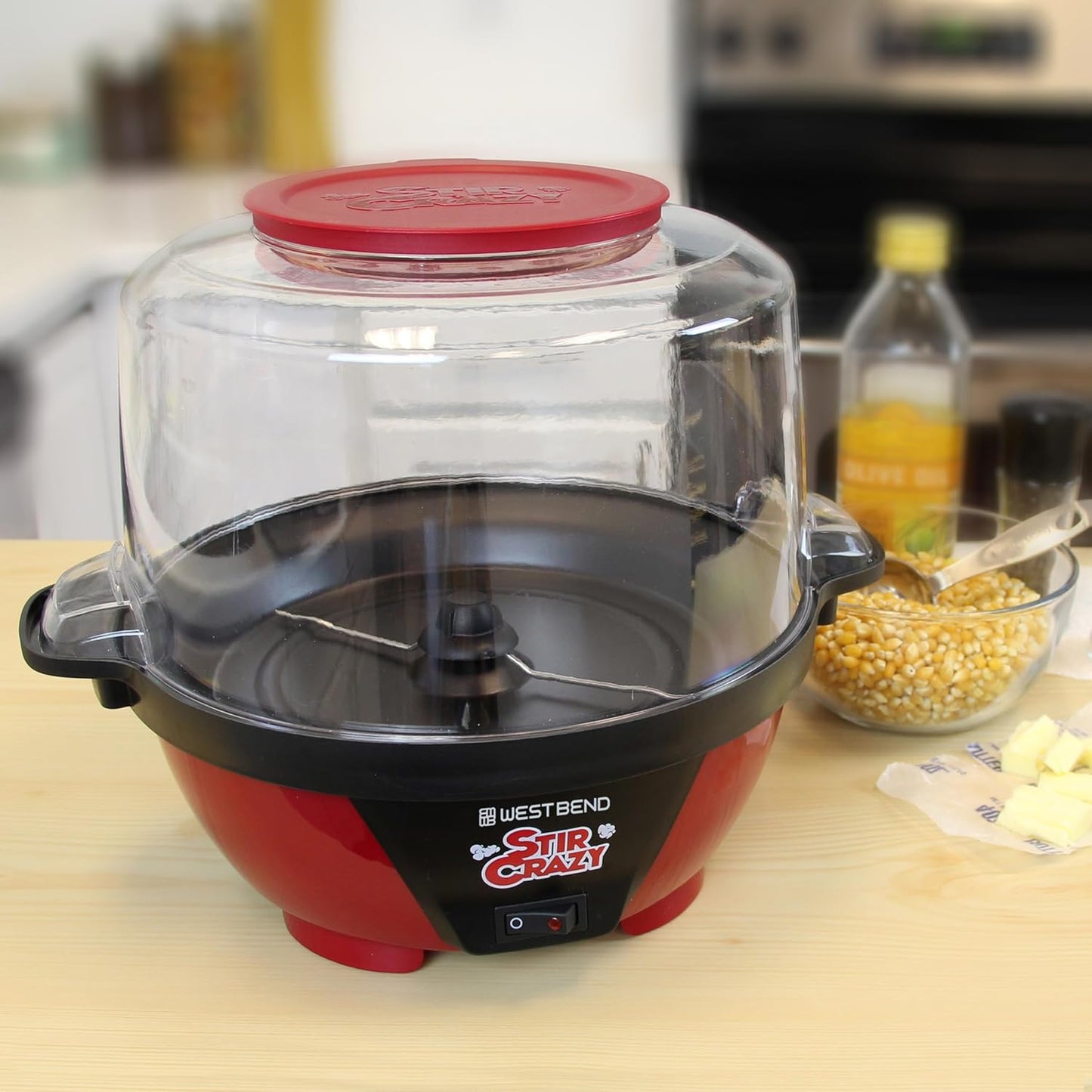 West Bend Stir Crazy Hot Oil Popcorn Popper, Popcorn Maker Machine wit