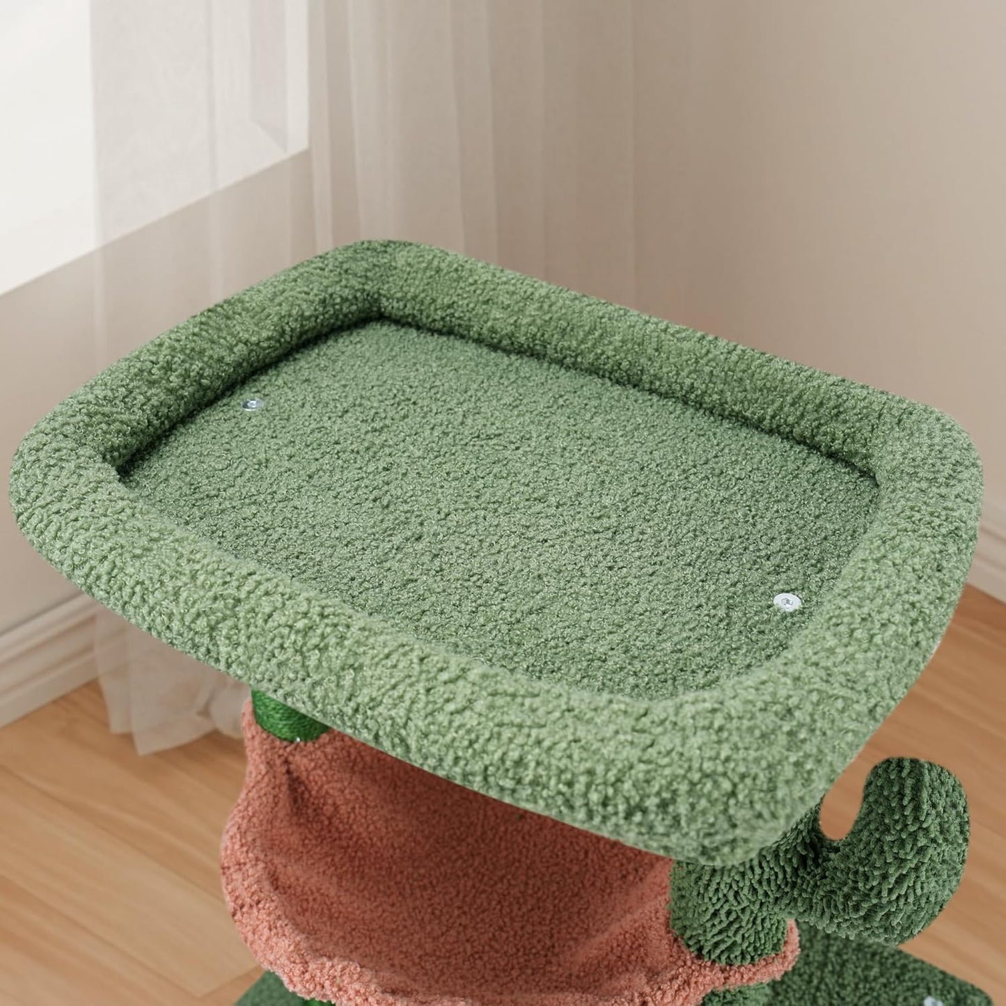 37.4" Cactus Cat Tree Tower with Twin Cat Condos for Indoor Cats, All-
