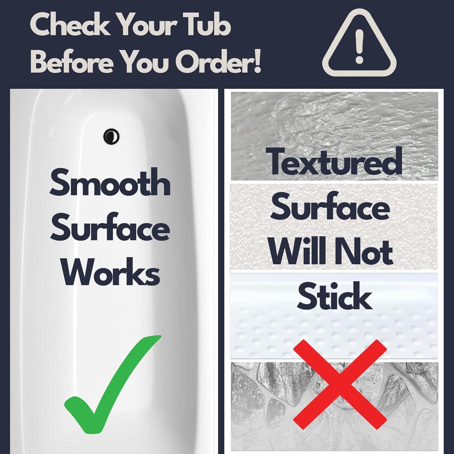 Bathtub Mat Non Slip 35x16 - homerella® Bath Mat Incl. Hooks for Dryin