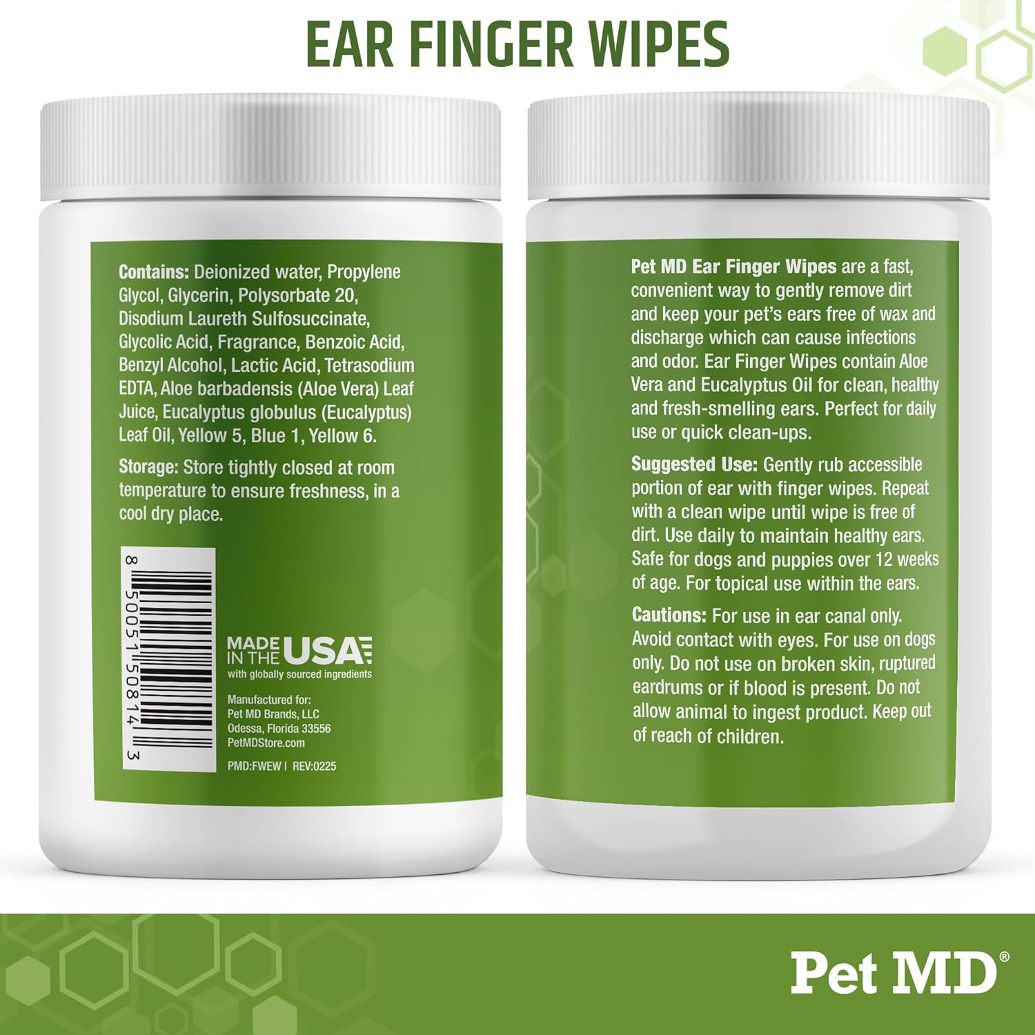 Dog Ear Cleaning Finger Wipes with Aloe Vera & Eucalyptus Oil – Veteri