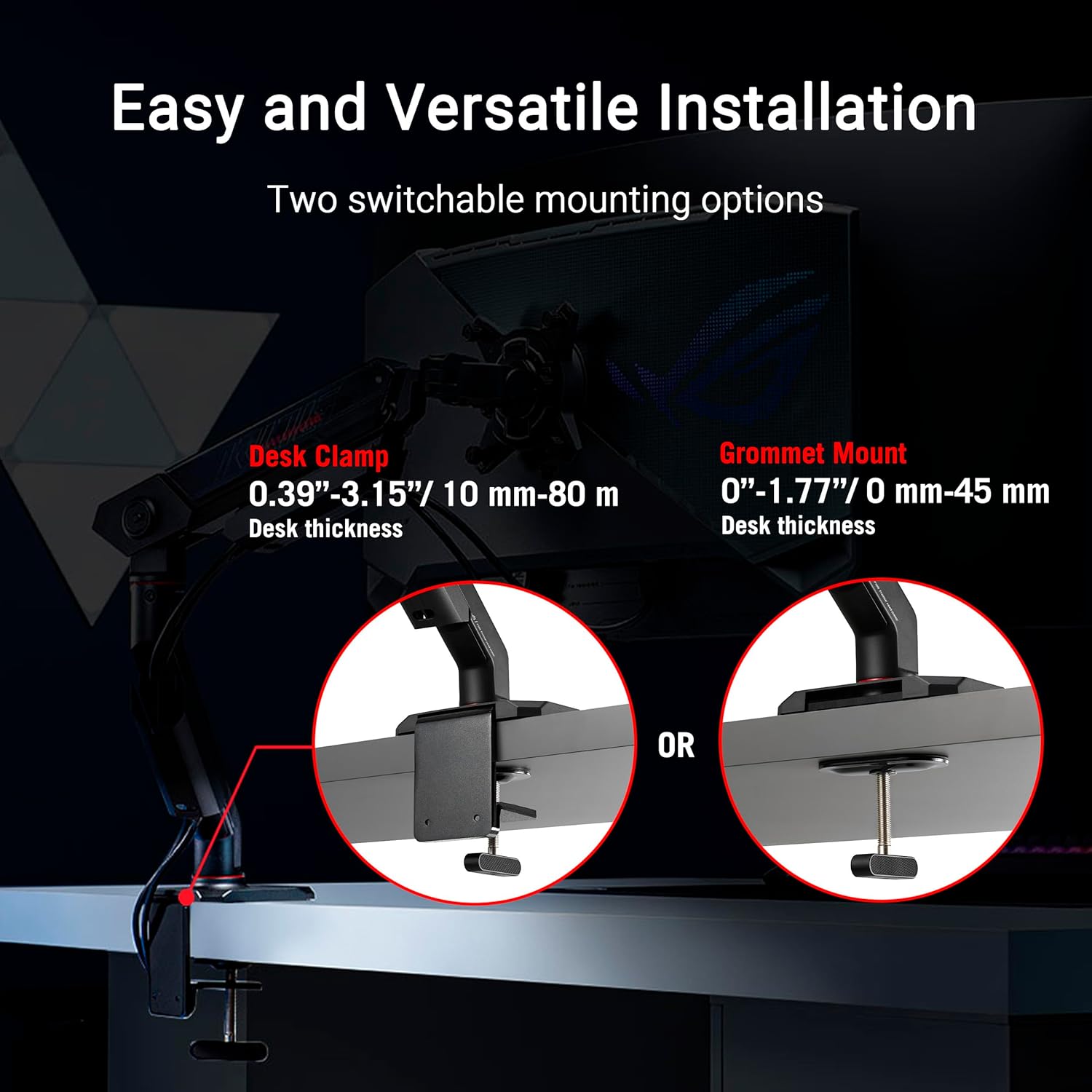 ROG Ergo Monitor Arm (AAS01R) – Mechanical Spring Monitor Mount with D