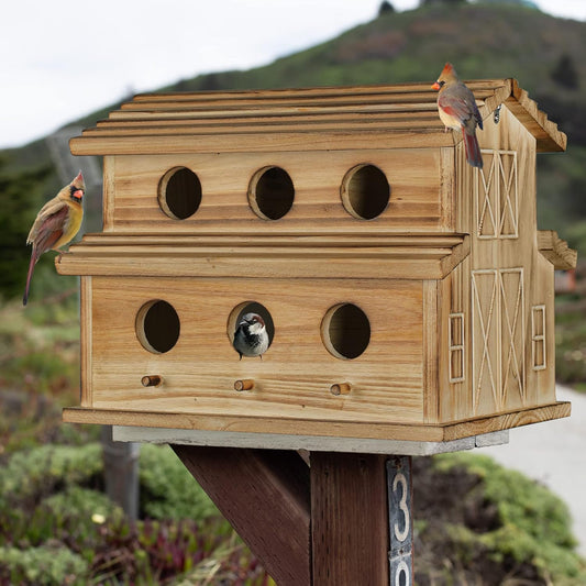 Bird Houses for Outside,6 Hole Outdoor Bird House - Room for 6 Bird Fa