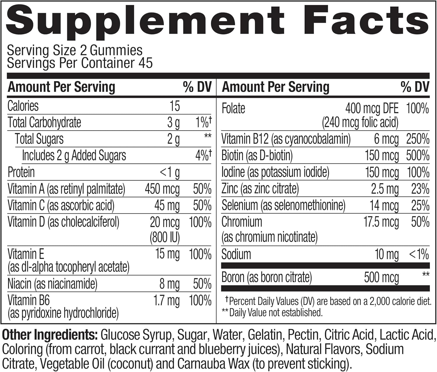 OLLY Women's Multivitamin Gummy, Vitamins A, D, C, E, Biotin, Folic Ac