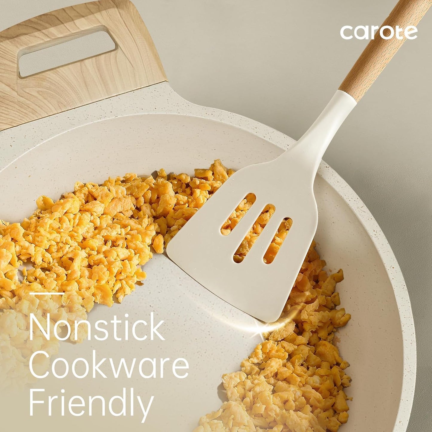 CAROTE Silicone Cooking Utensils Set, Kitchen Utensils Set 10 Pcs for 