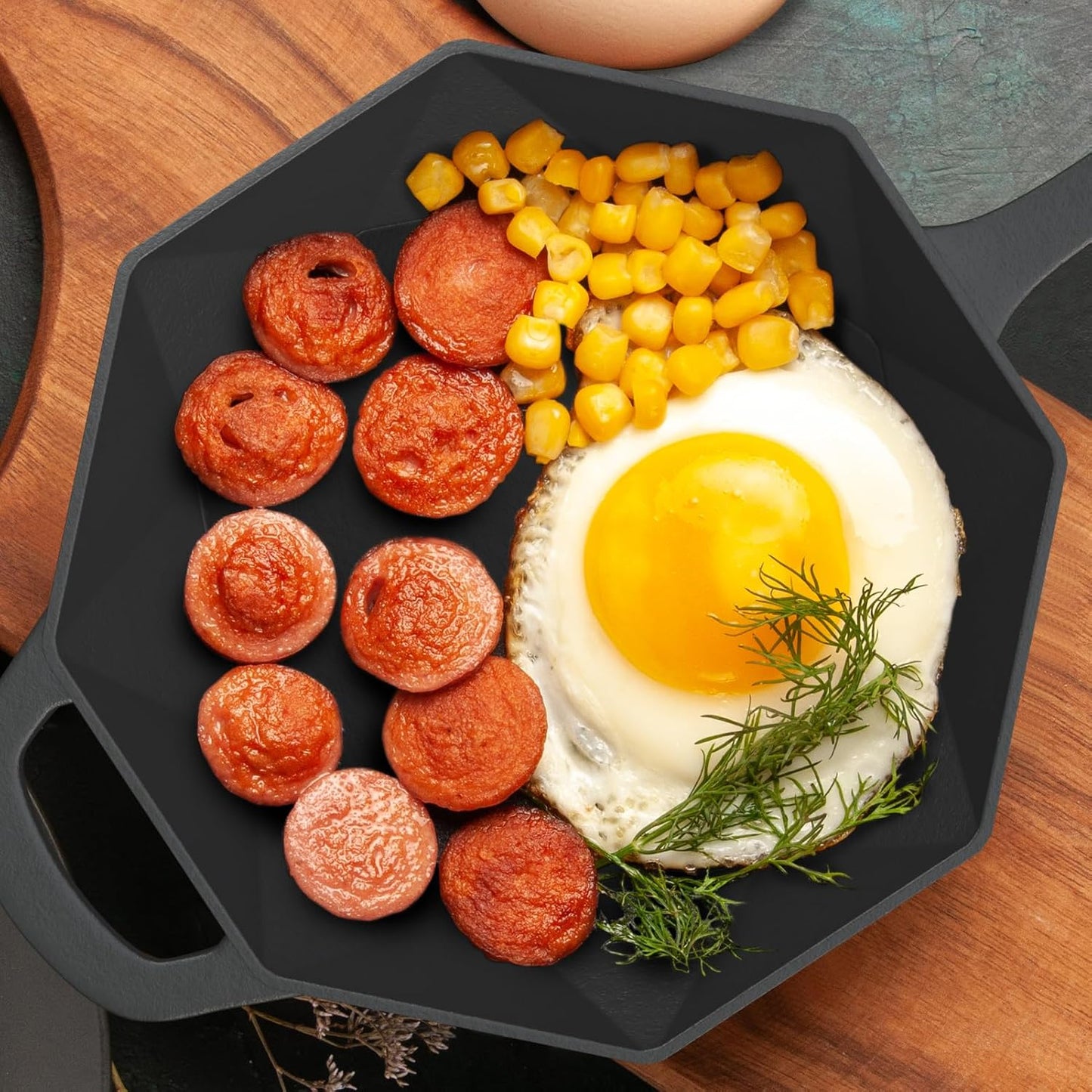 Cast Iron Skillet with Lid Pre-seasoned Cast Iron Pans, Smoker Box for