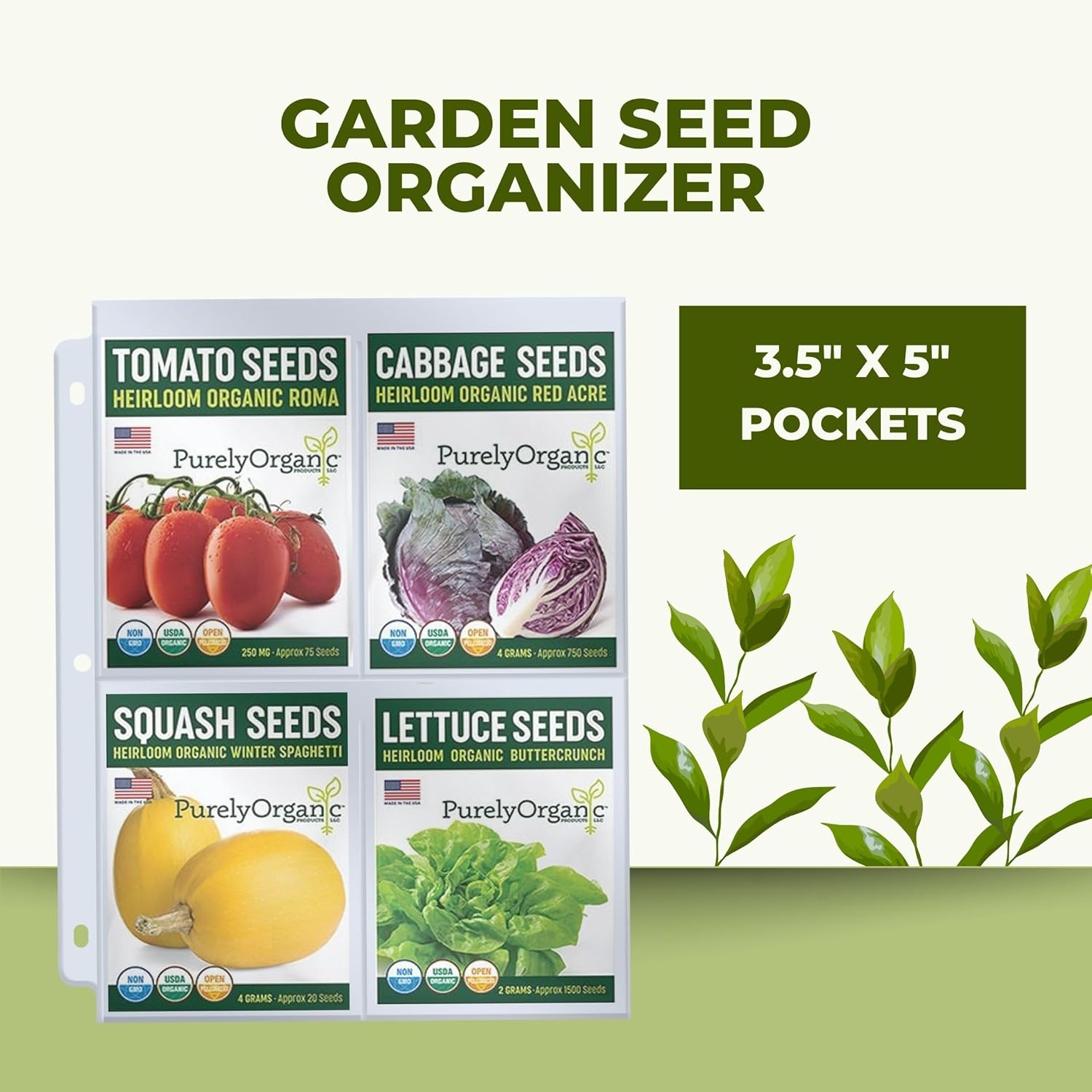 Performore 200 Pockets Seed Storage Organizer Sleeves (3.5" x 5.25") –