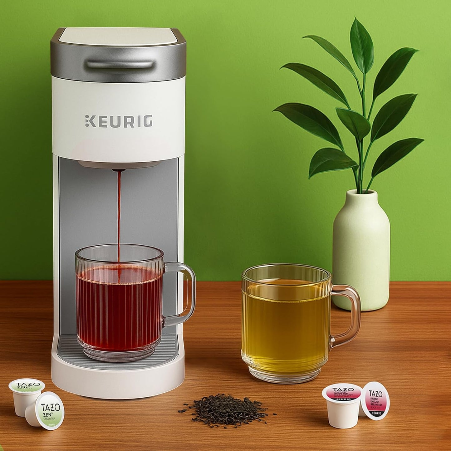 TAZO Organic Zen Green Tea K-Cups, Caffeine Free Tea with Refreshing Lemongrass & Spearmint, 22 Pods