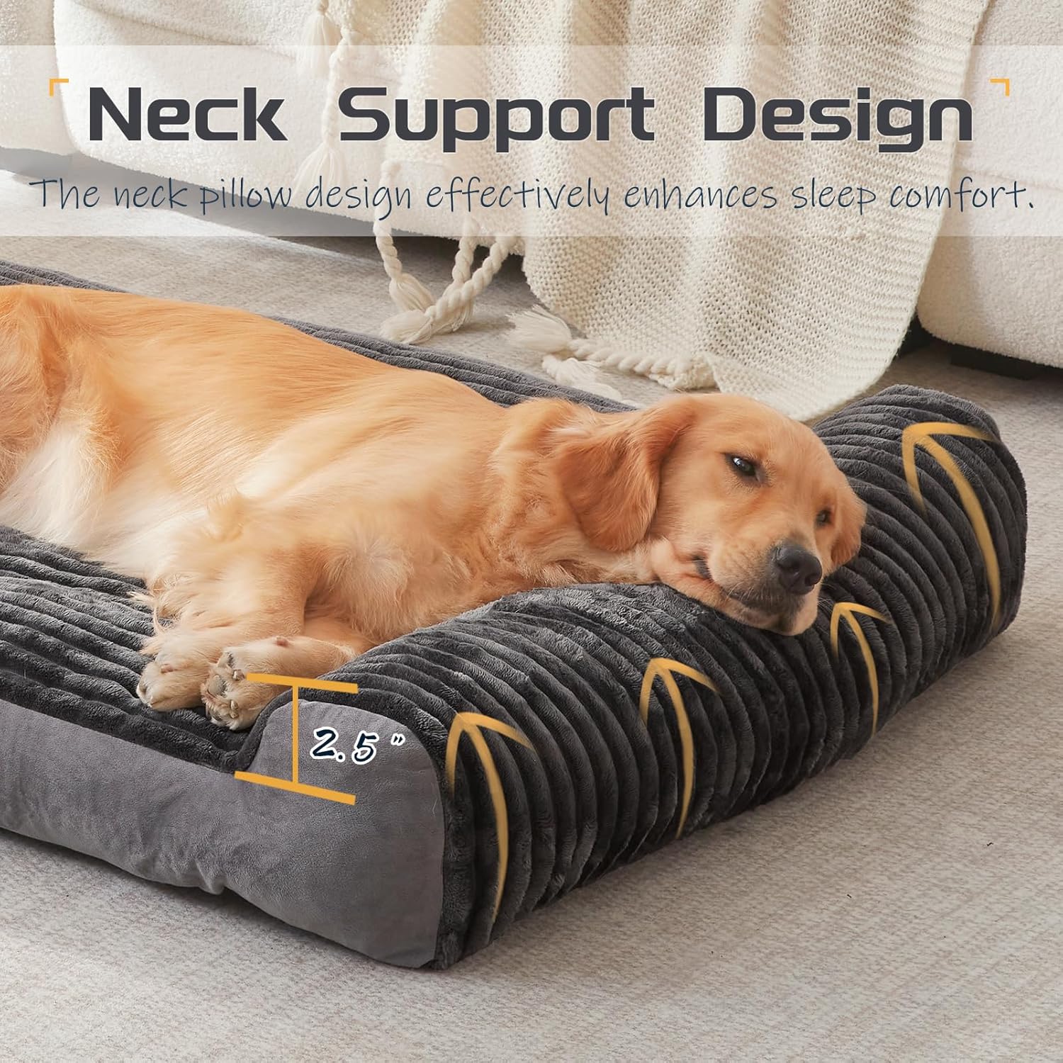 Dog Beds for Medium,Large Dogs Breeds,Sofa Dog Bed with Pillow for Cra