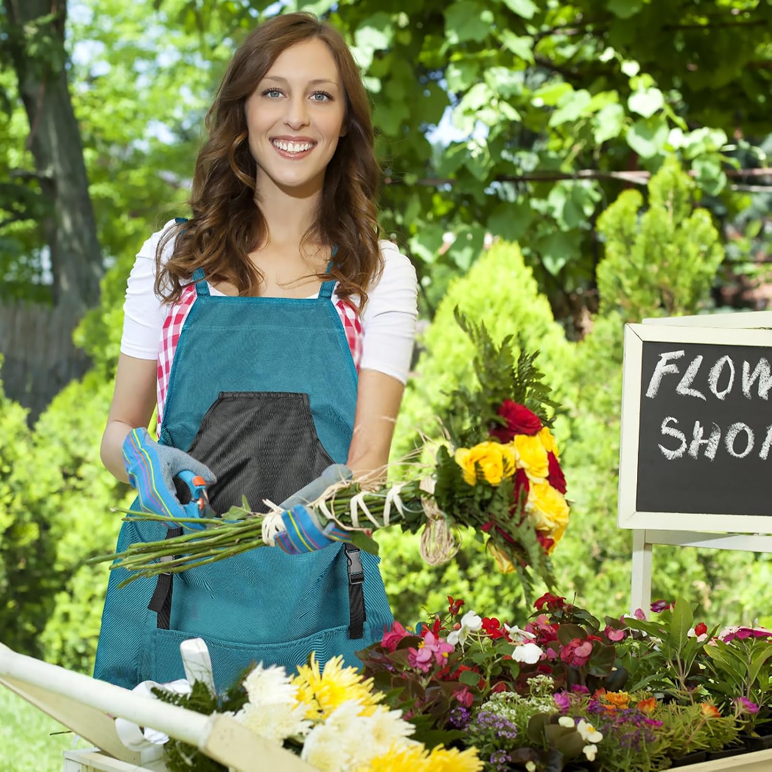 Gardening Apron, Garden Apron with Quick Release Pockets,Water Resista
