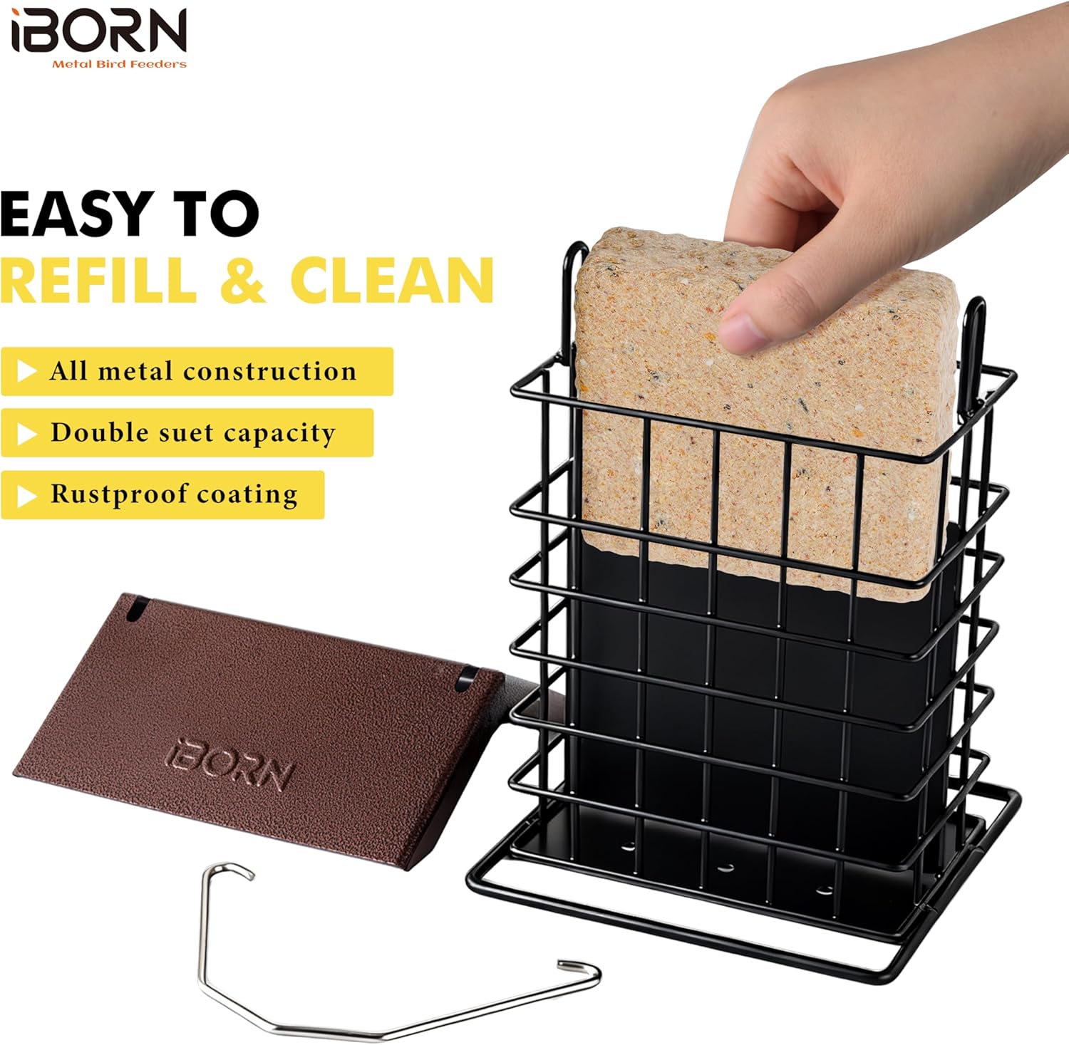 iBorn Suet Feeder for Outside Hanging,Suet Bird Feeders for Outdoors,S
