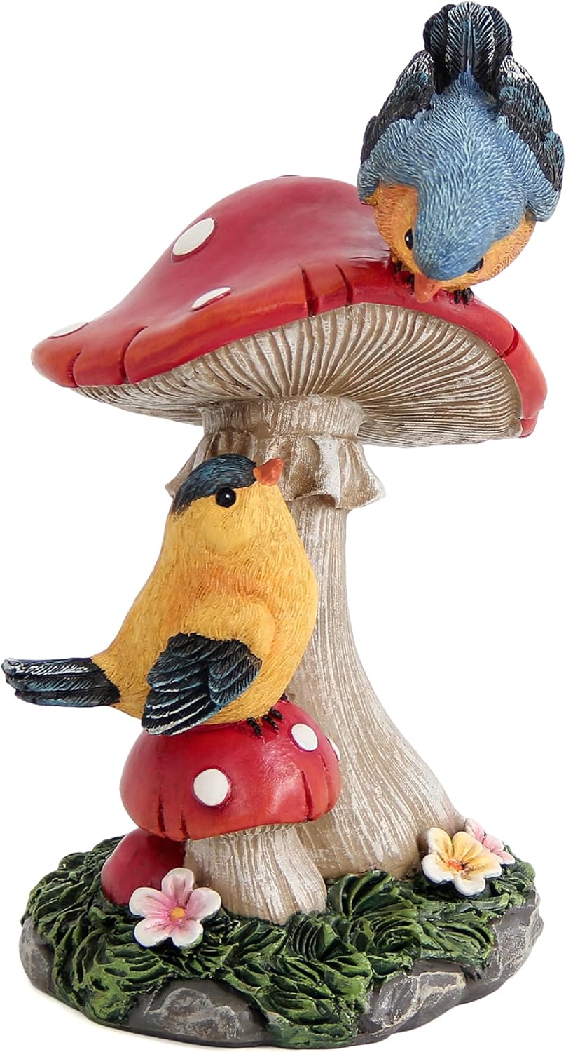 Leekung Bird Garden Statue for Outdoor Decorations,Bird Figurines Mush