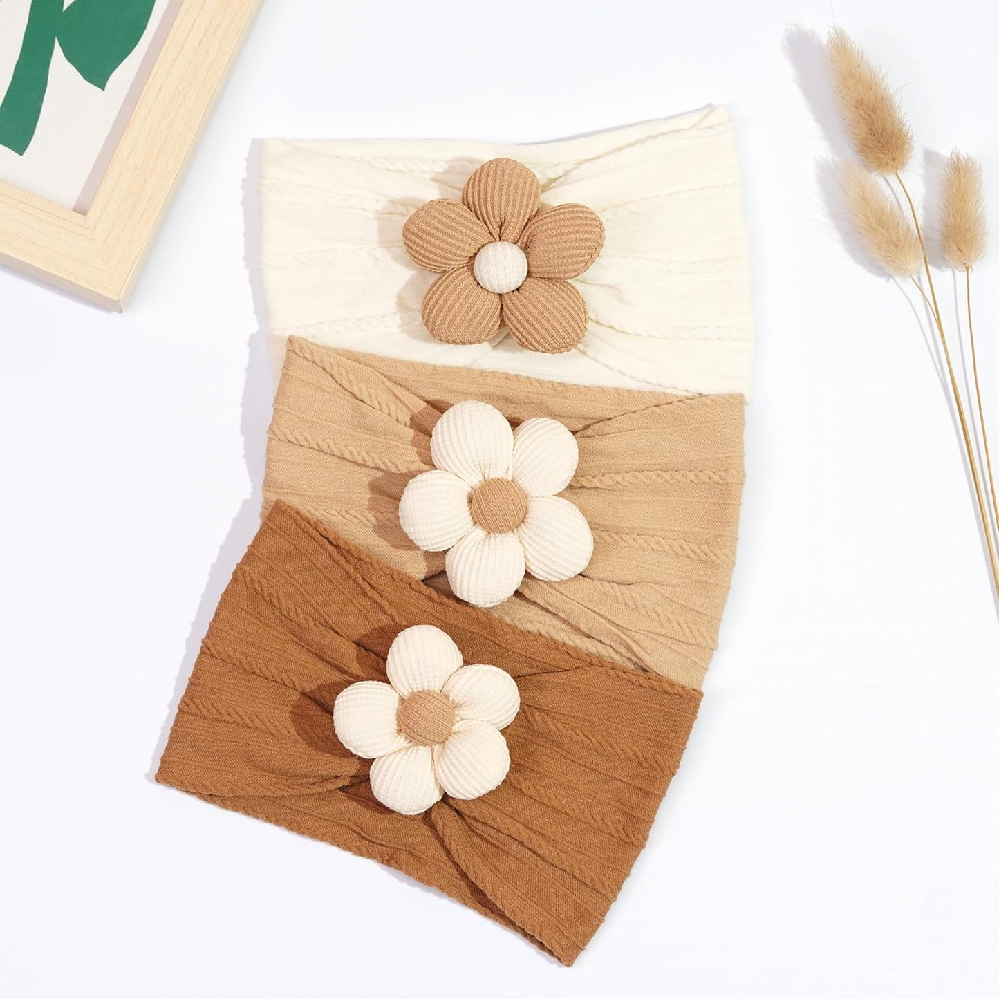 CÉLLOT 5 Pcs Baby Flower Headbands Baby Girls Nylon Headbands Soft Hai