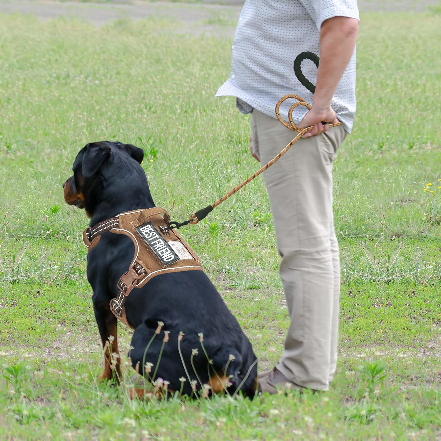 Heavy Duty Tactical Dog Harness for Large Dogs, No Pull Adjustable Pet