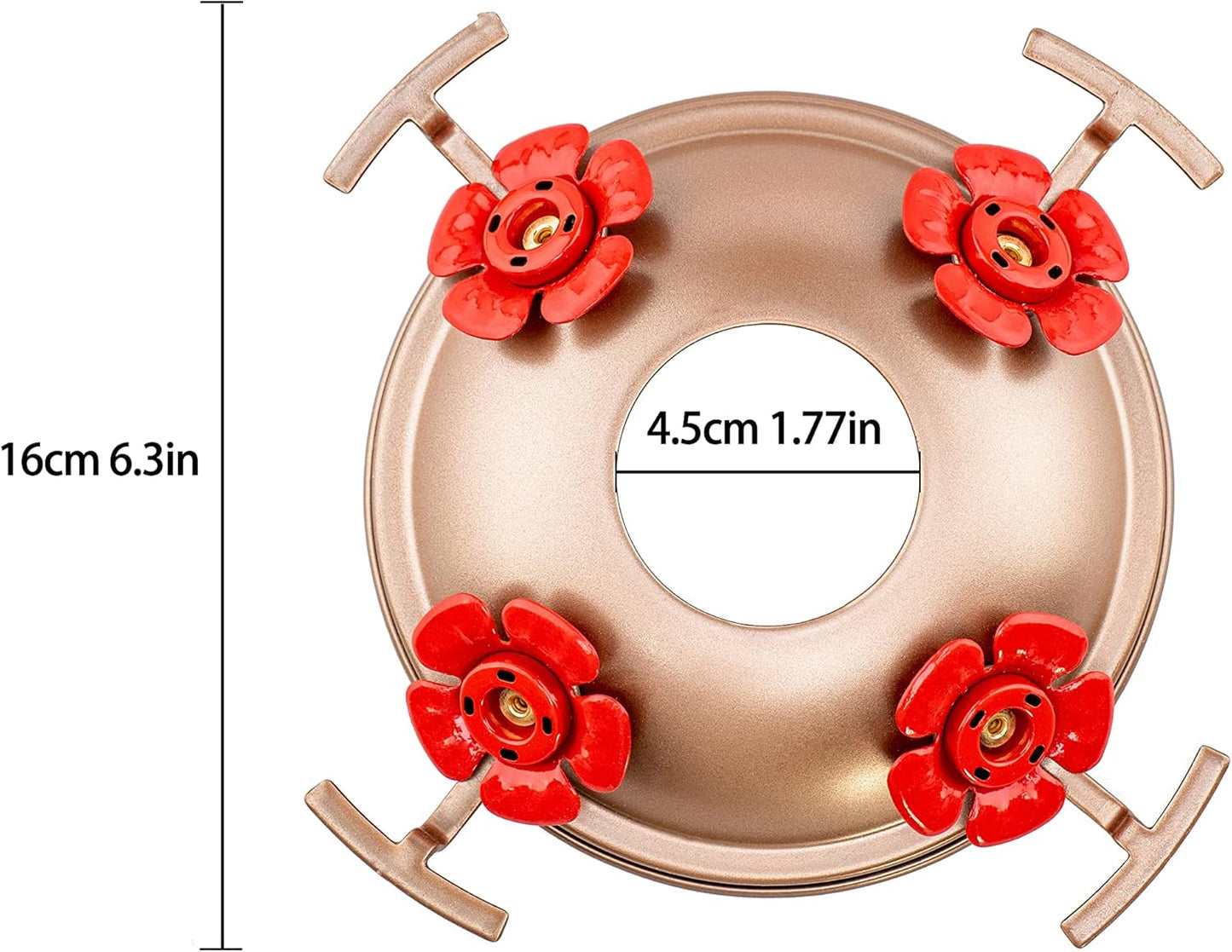 Upgraded Replacement Metal Base, Fits LaElvish Garden Hummingbird Feeders ONLY, No Leak No Rust, Safe for Hummingbird, Silver+Yellow Upgraded Base, Containing 1 Metal Base