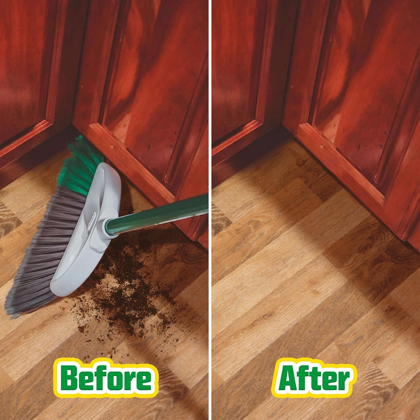 Libman FlexTech 빗자루, 쓰레받기 콤보 세트, 실내 및 실외 바닥 청소용, 애완동물, 강아지 털 빗자루, 139.7cm(55인치) 정밀 각도 빗자루, 손잡이 3개, 너비 27.9cm(11인치), 너비 26cm(10.25인치) 더스트 팬