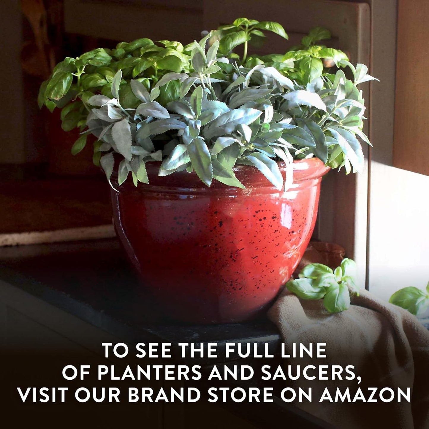 The HC Companies 16 Inch Pizzazz Round Planter Pots with Ceramic Look,