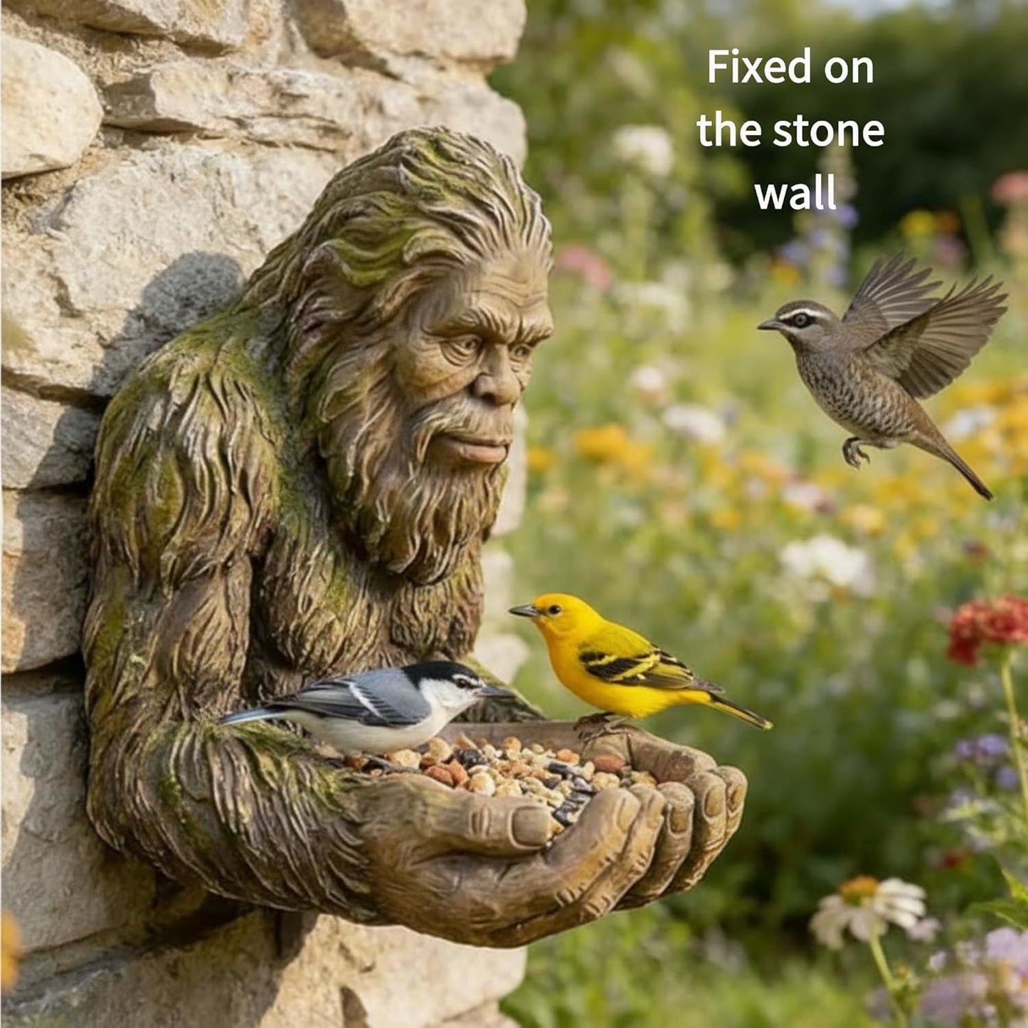 Bigfoot Bird Feeder Sasquatch Sculpture Garden Decor Tree Hugger Outdoor Statue Yard Art Wildlife Feeder Unique Gift Resin
