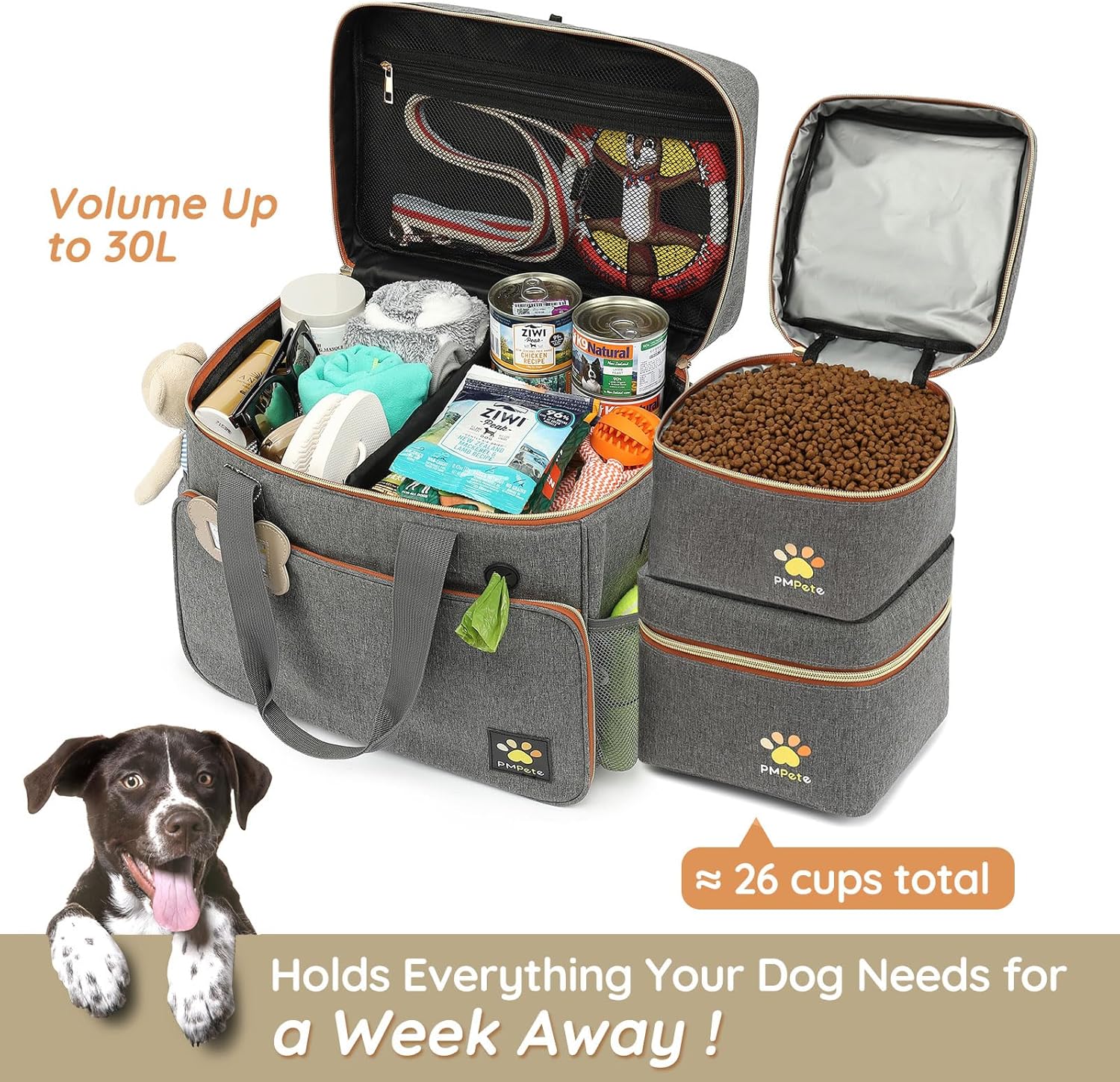 Dog Travel Bag for Traveling| Week Away/Overnight Dog Travel Accessori