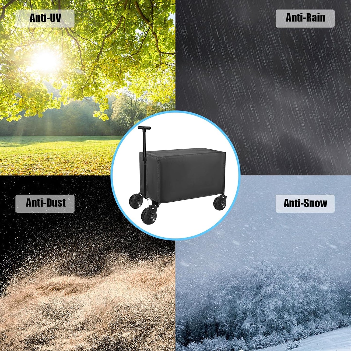 Wagon Cover,Wagon Covers Waterproof,Outdoor 600D Foldable Windproof Ra