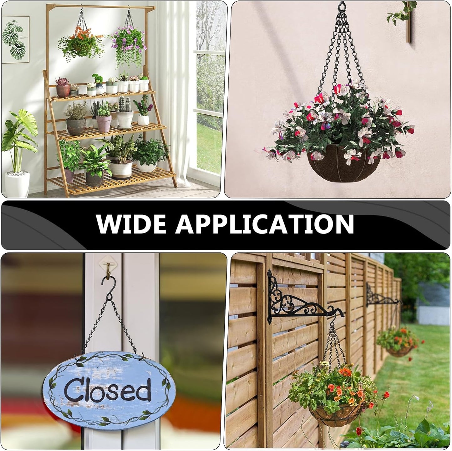 garini 3 Pack, 23 Inch Hanging Baskets Chain, Hanging Chains with Hooks Flower Pot Chain Replacement Plant Hangers for Planters, Bird Feeders and Lanterns(Black)…