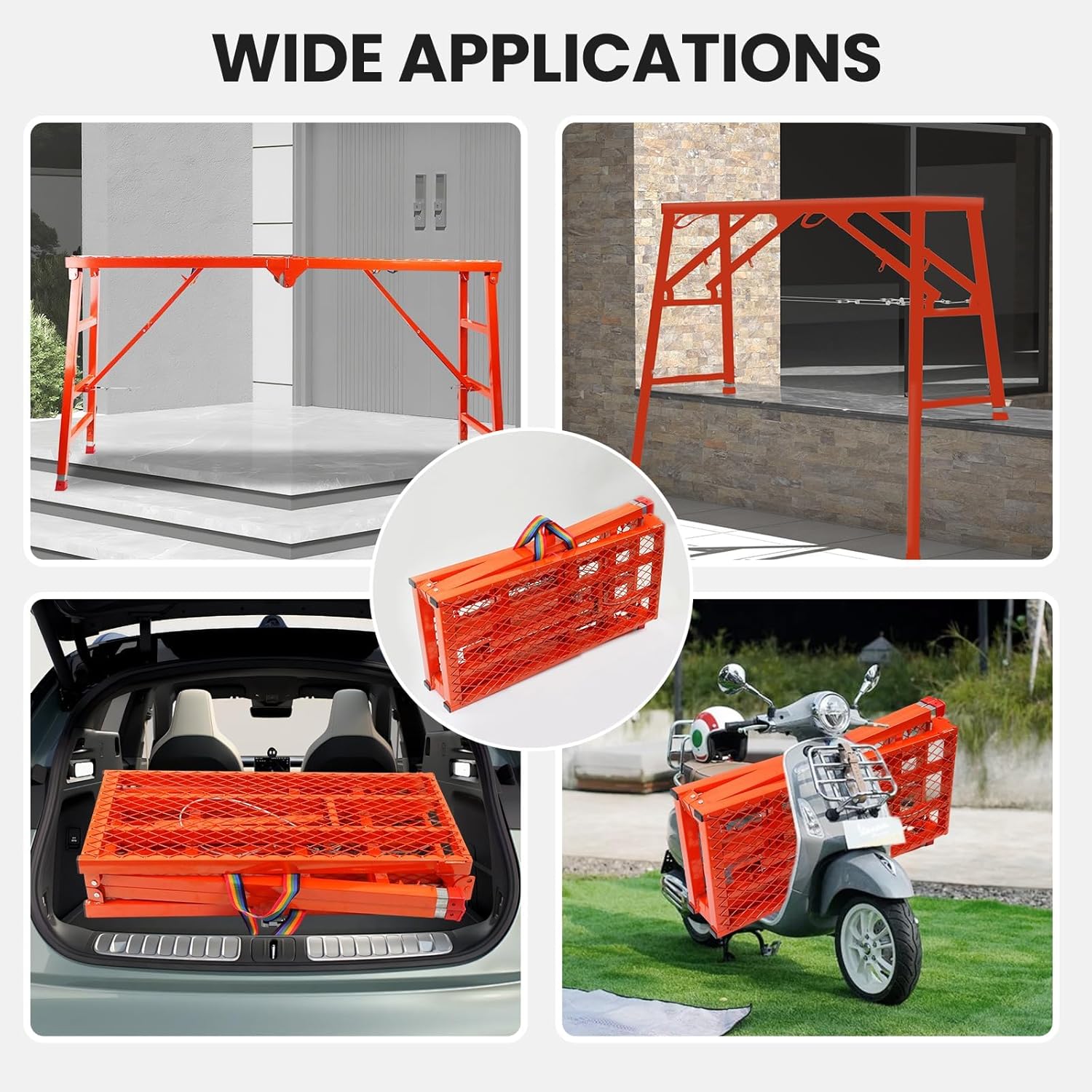 Foldable Scaffolding Platform, 70.8x15.2x36.2-62 Inch Portable Work Pl