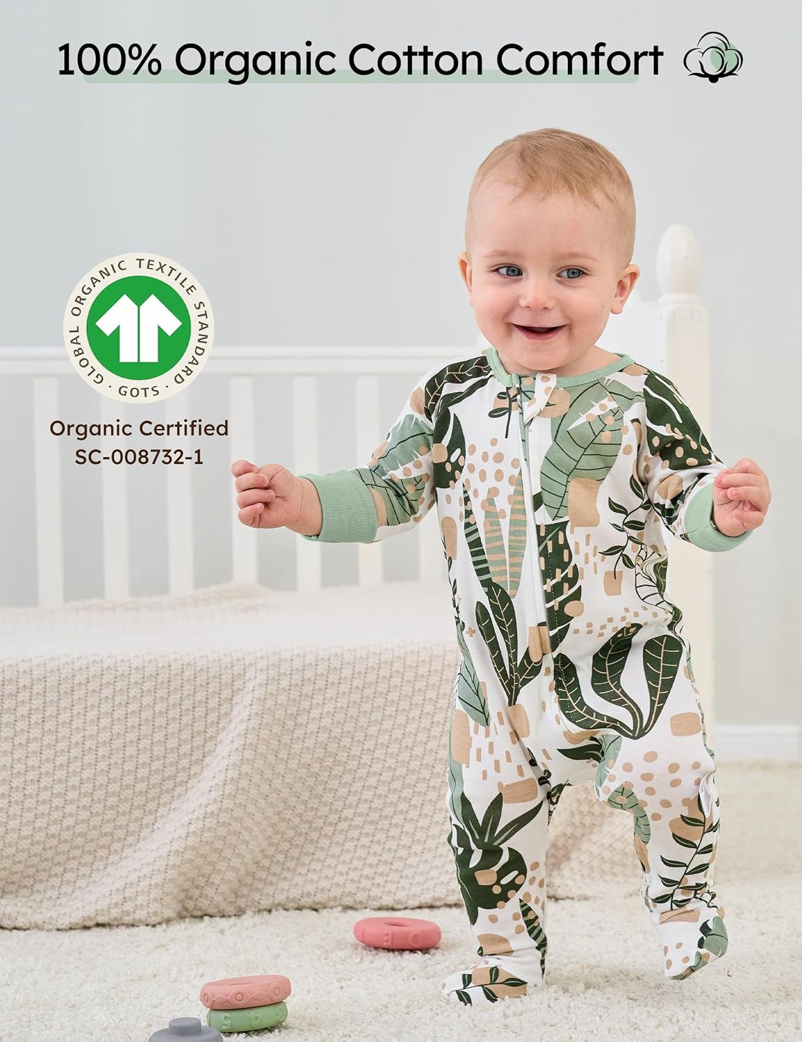 Yoofoss Baby Pajamas 100% Organic Cotton Baby Sleepers for Newborn 0-3